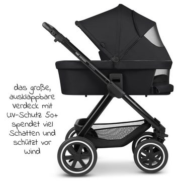 ABC Design Kombi-Kinderwagen Samba - Ink, 2in1 Kinderwagen Buggy Set inkl. Babywanne, Sportsitz, Regenschutz