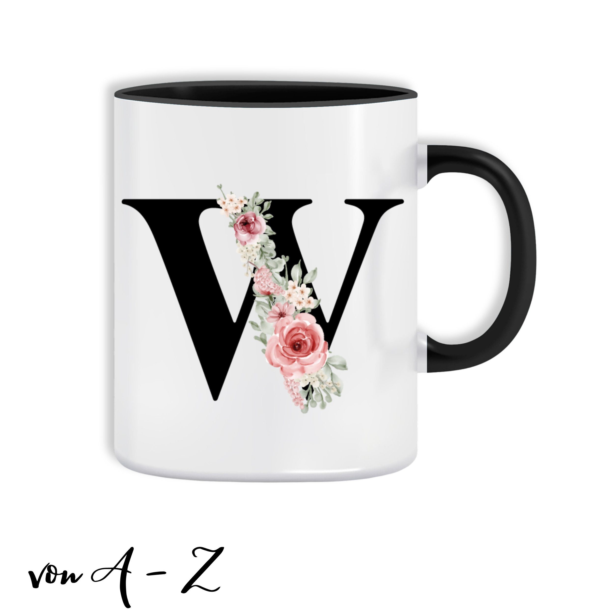 Giftandprint Tasse personalisiert mit Anfangsbuchstabe Monogramm Geburtstag Geschenk Frau, Geschenke für Frauen, Spülmaschinengeeignet, Mit Geschenkbox