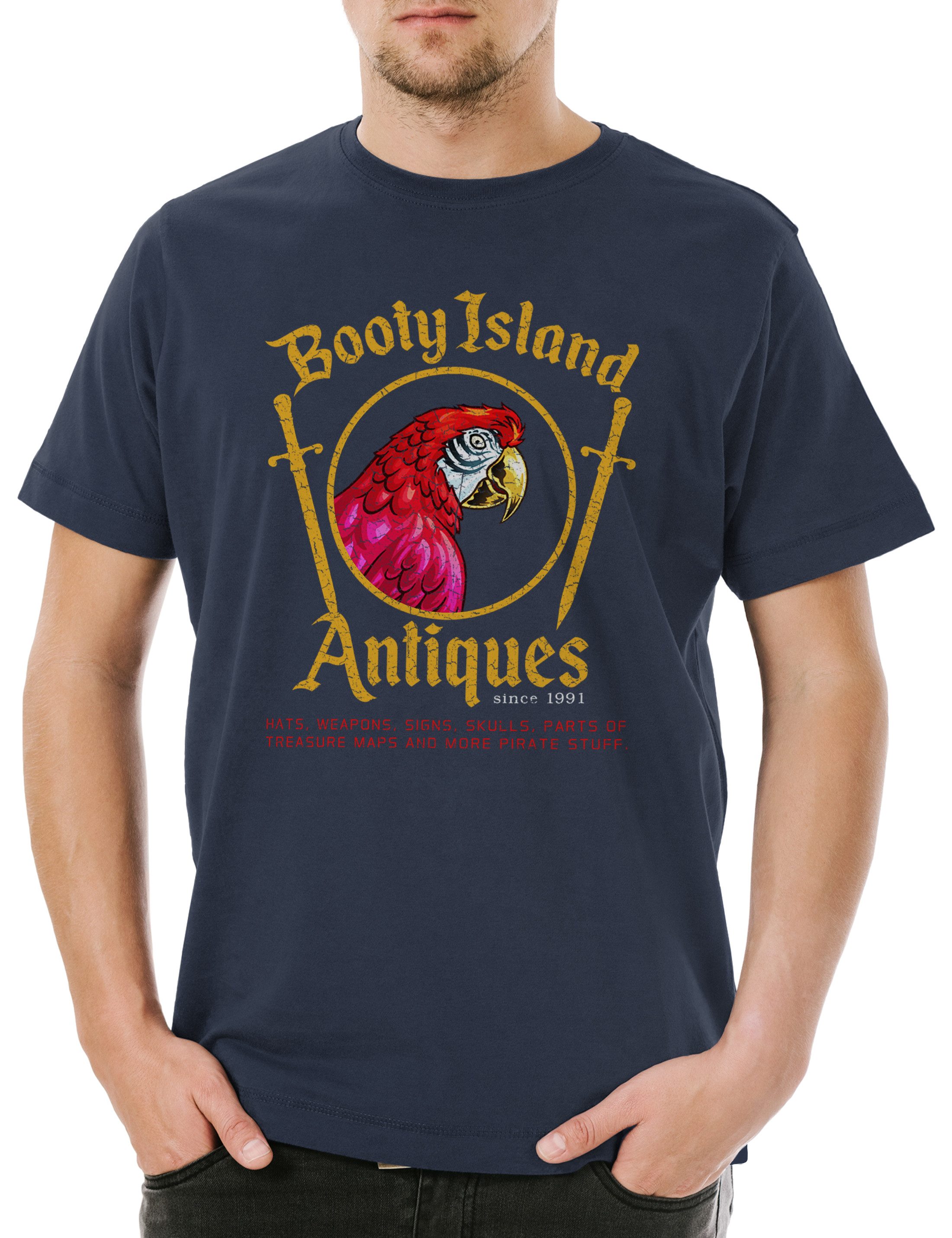 Print-Shirt Booty Island Antiques Herren T-Shirt The Game Secret of Logo Monkey