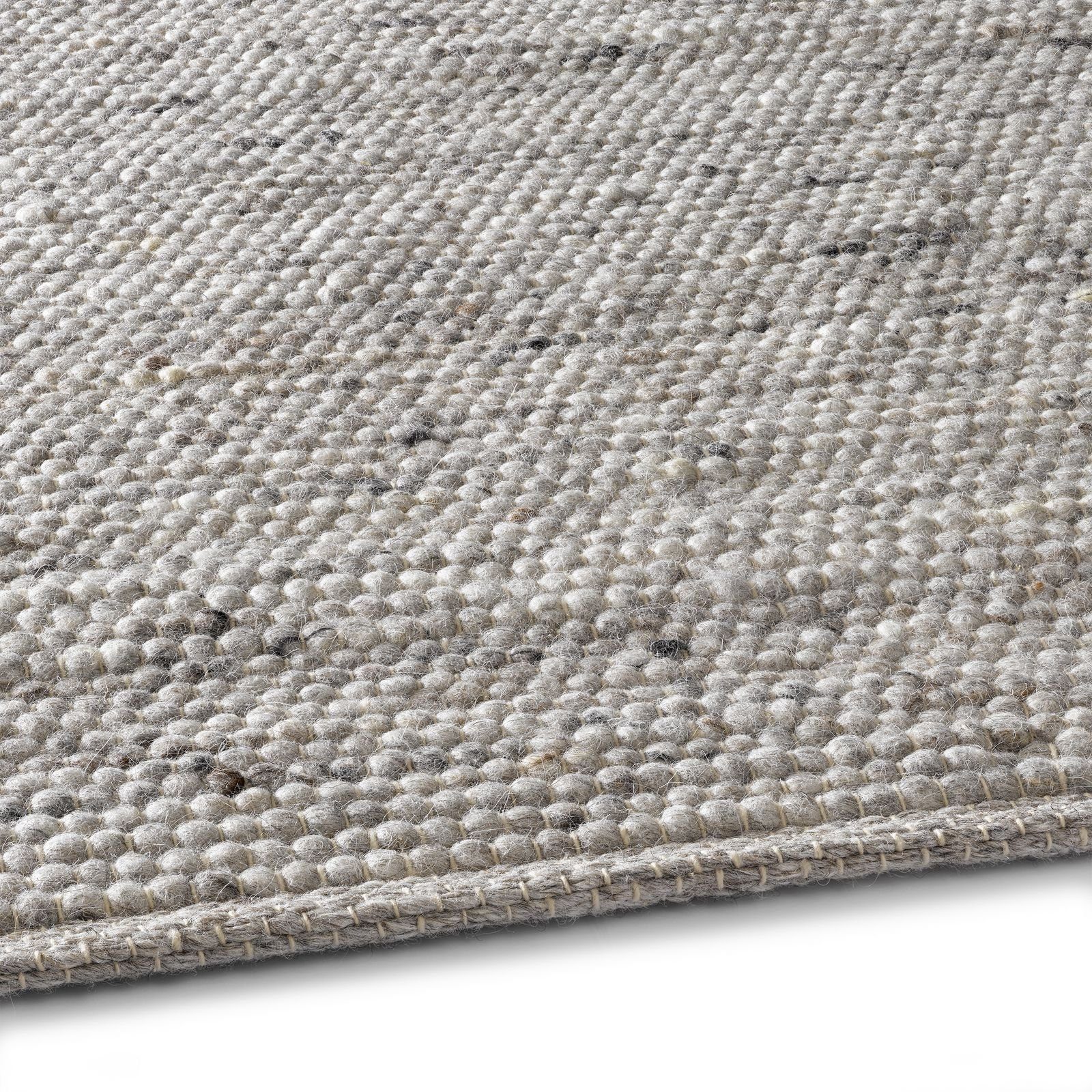 TaraCarpet Wollteppich TaraCarpet Handwebteppich Helsinki, rechteckig, Höhe: 10 mm, gewalkter Wohnzimmer-Teppich Schurwolle Schlafzimmer Esszimmer 060x120