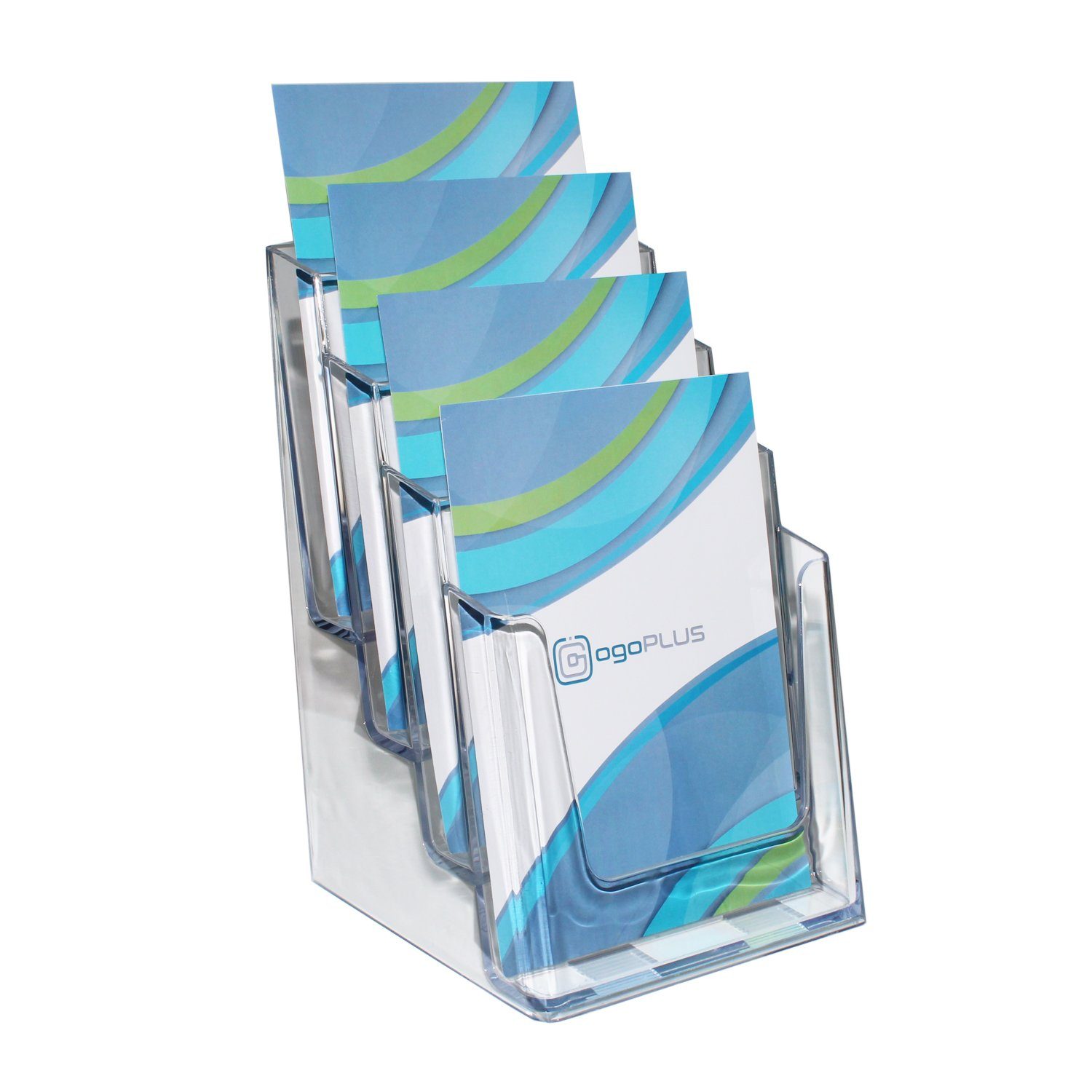 ogoPLUS Zeitungsständer 4 Etagen Prospekthalter Din A5, Flyerständer, Aufst günstig online kaufen