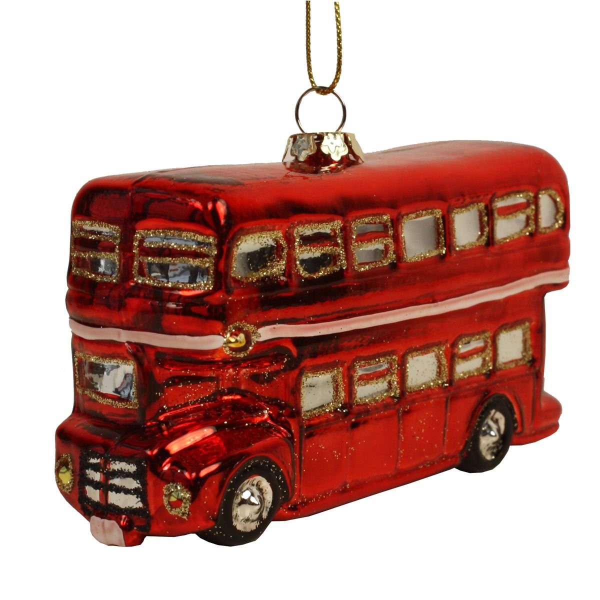 INGE-GLAS® London INGE-GLAS (1-tlg) Christbaumschmuck Doppeldecker-Bus Weihnachts-Hänger