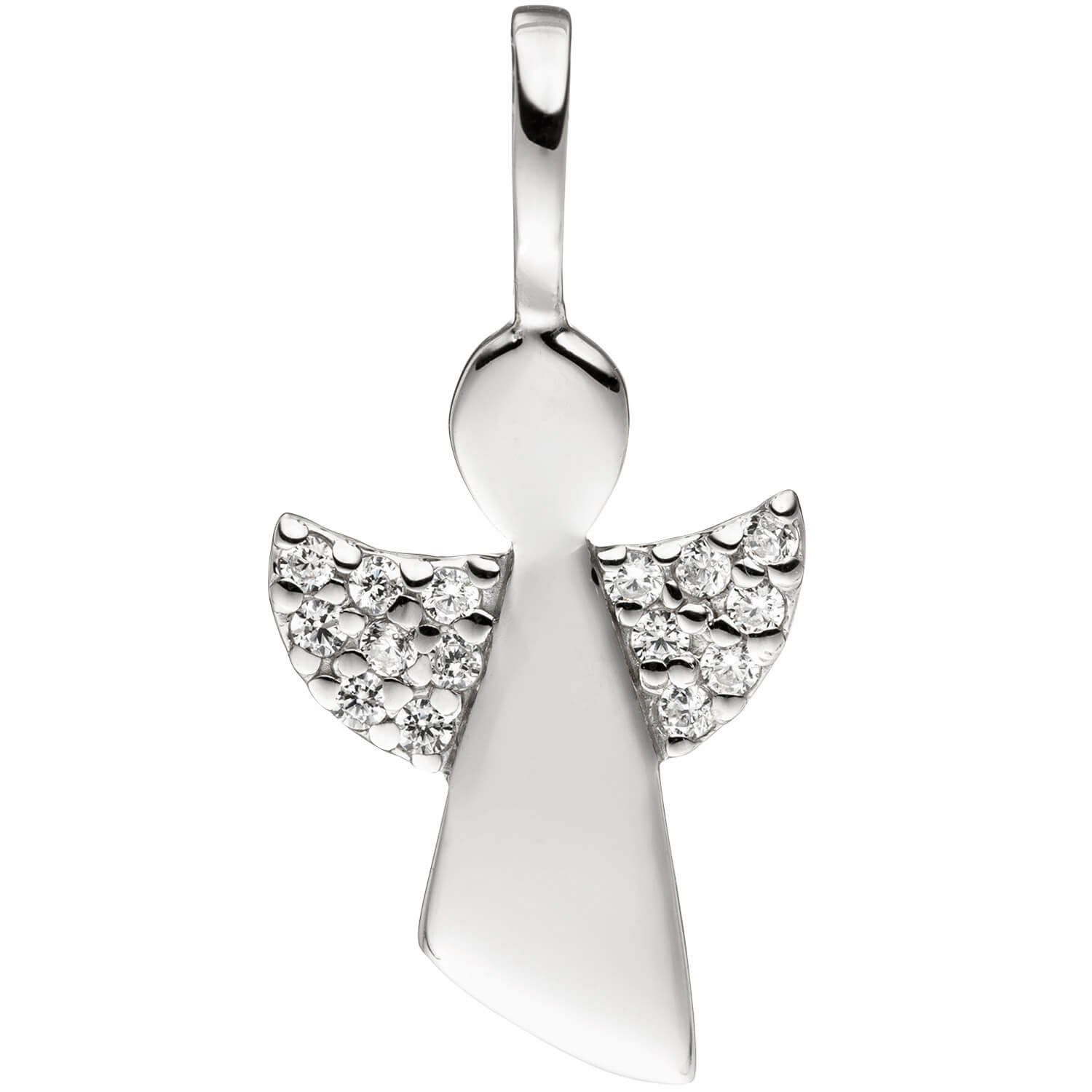 Schmuck Silberkette Engel Schutzengel für Silber Kinder 925 mit Krone Anhänger 38cm Halskette mit Zirkonia