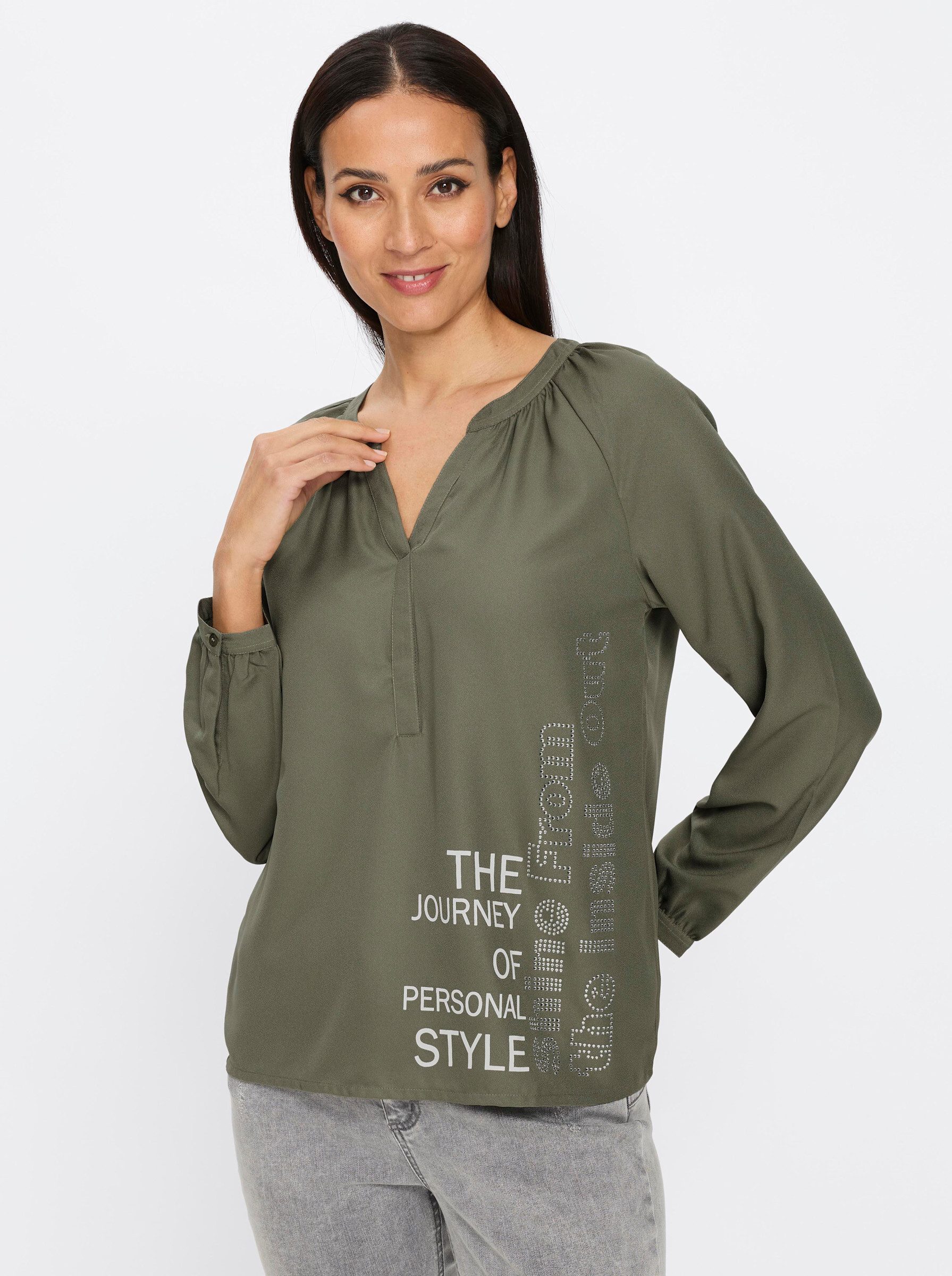 Klassische Bluse Bluse Langarm