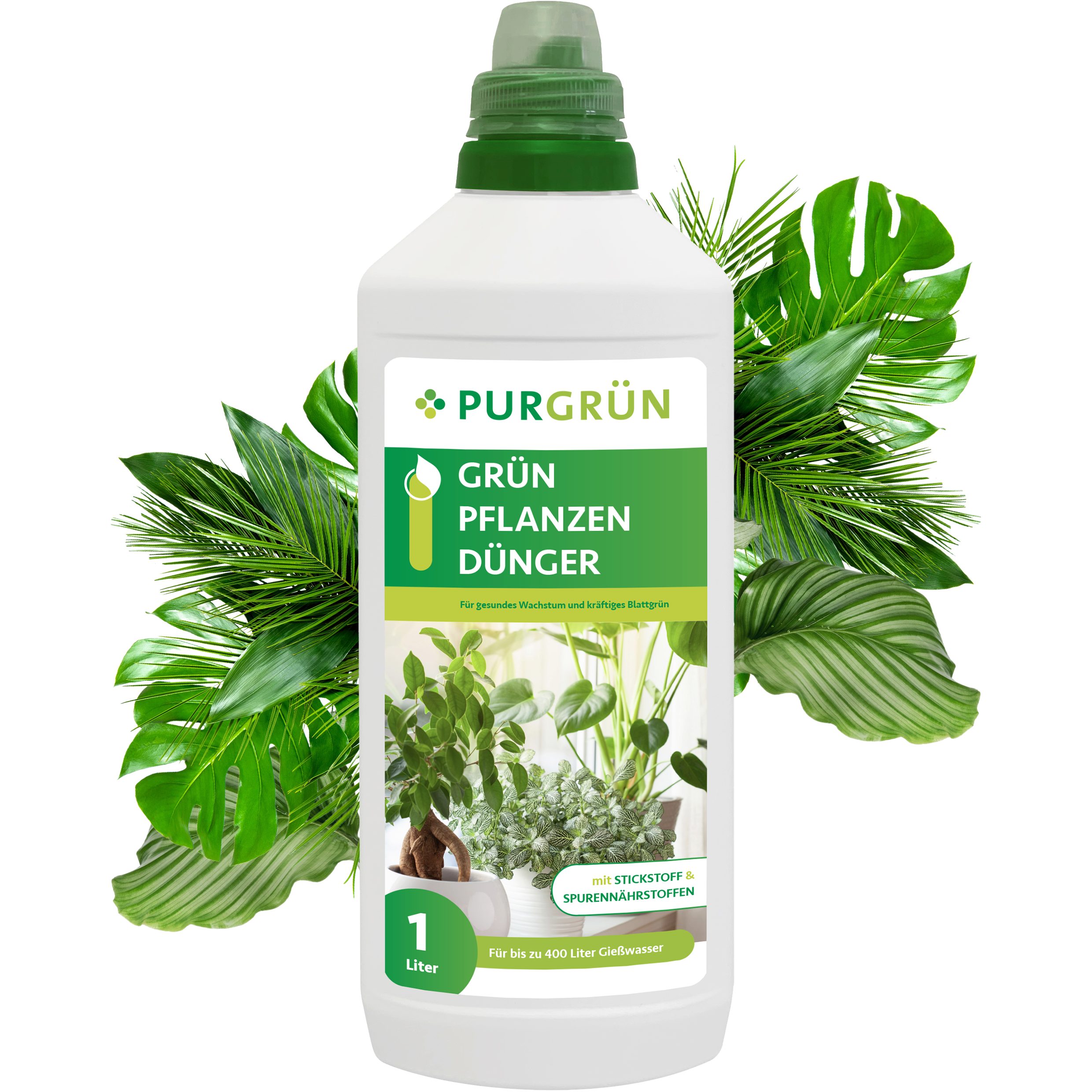 Universaldünger Purgrün Grünpflanzendünger, NPK 10+4+6, für sattgrüne Blätter, 1L