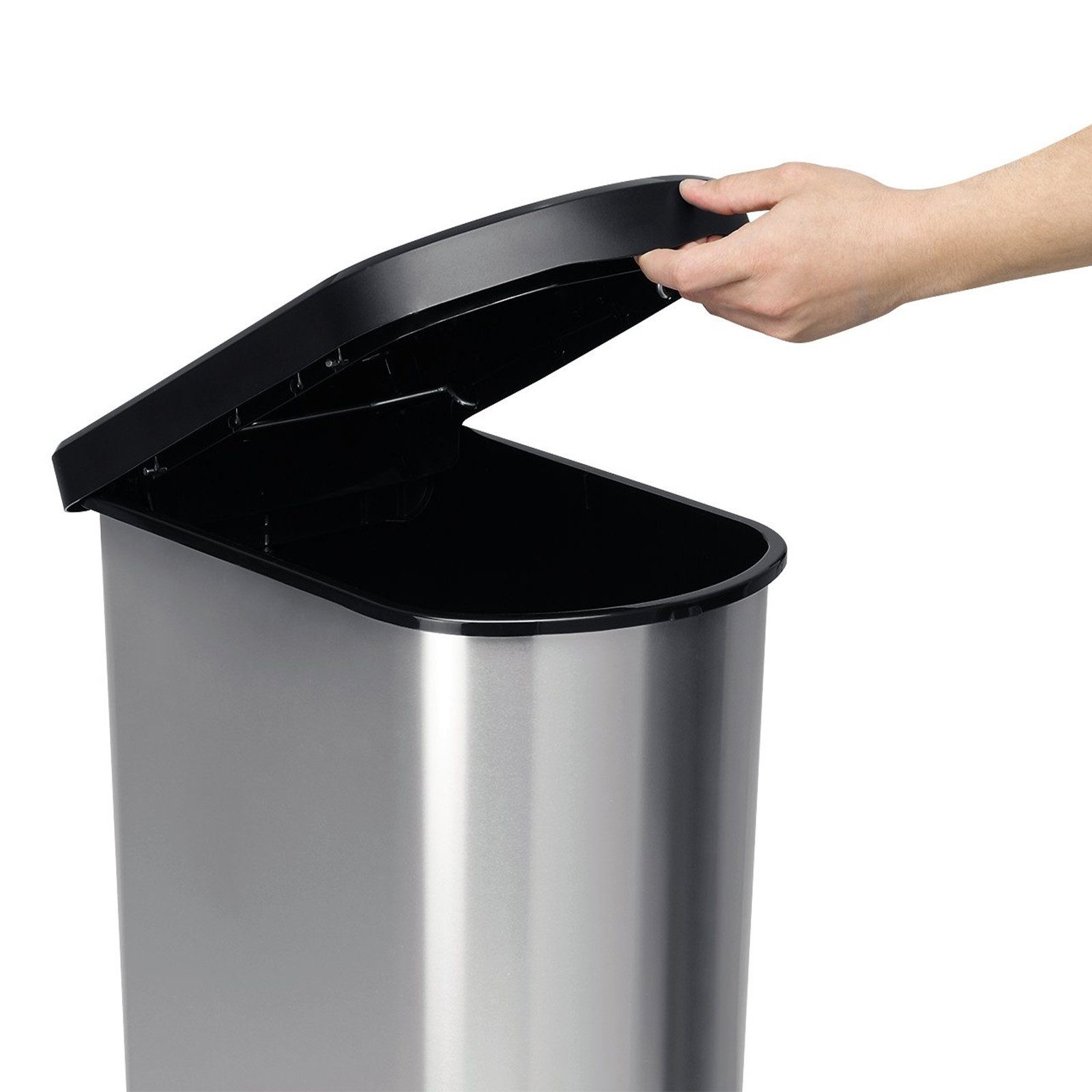 ROTHO Mülleimer Paso Mülleimer 50l mit Deckel, Kunststoff (PP), hergestellt in der Schweiz