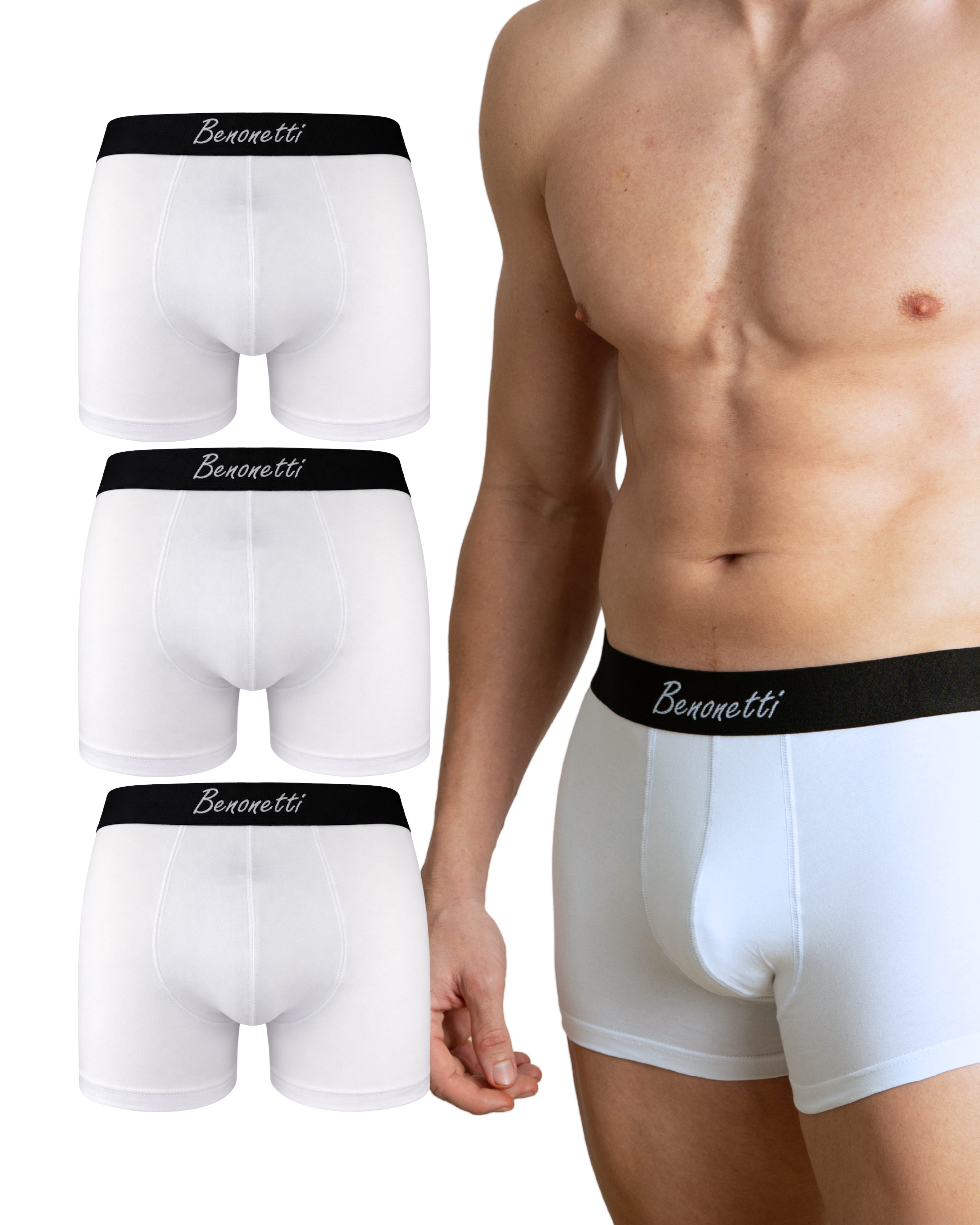 Benonetti Boxershorts 3er & 6er Pack aus Baumwolle mit hoher Tragekomfort (Packung, 3-St., 3er-Pack, Packung) Mit Komfortbund und Logo, ohne kratzenden Zettel