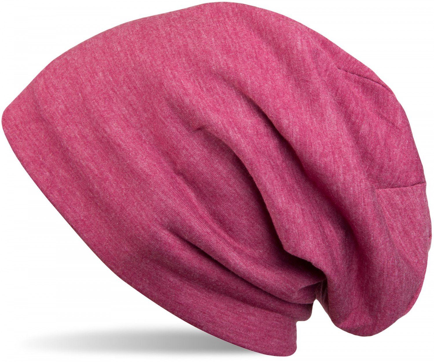 Beanie Himbeer-Rot Fleece meliert (1-St) styleBREAKER Beanie Unifarbene Mütze mit