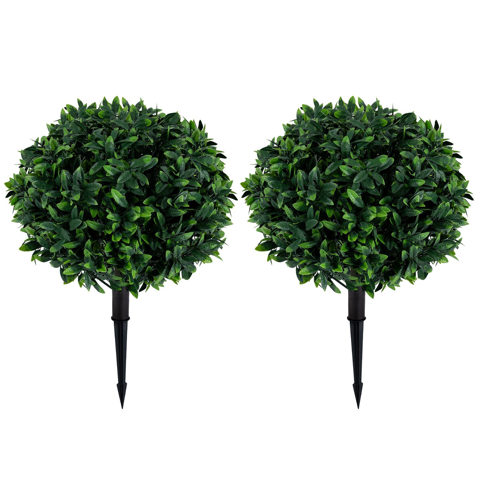 Kunstbaum Olivenbäume, COSTWAY, Höhe 65 cm, Mit Erdspießen, Grün