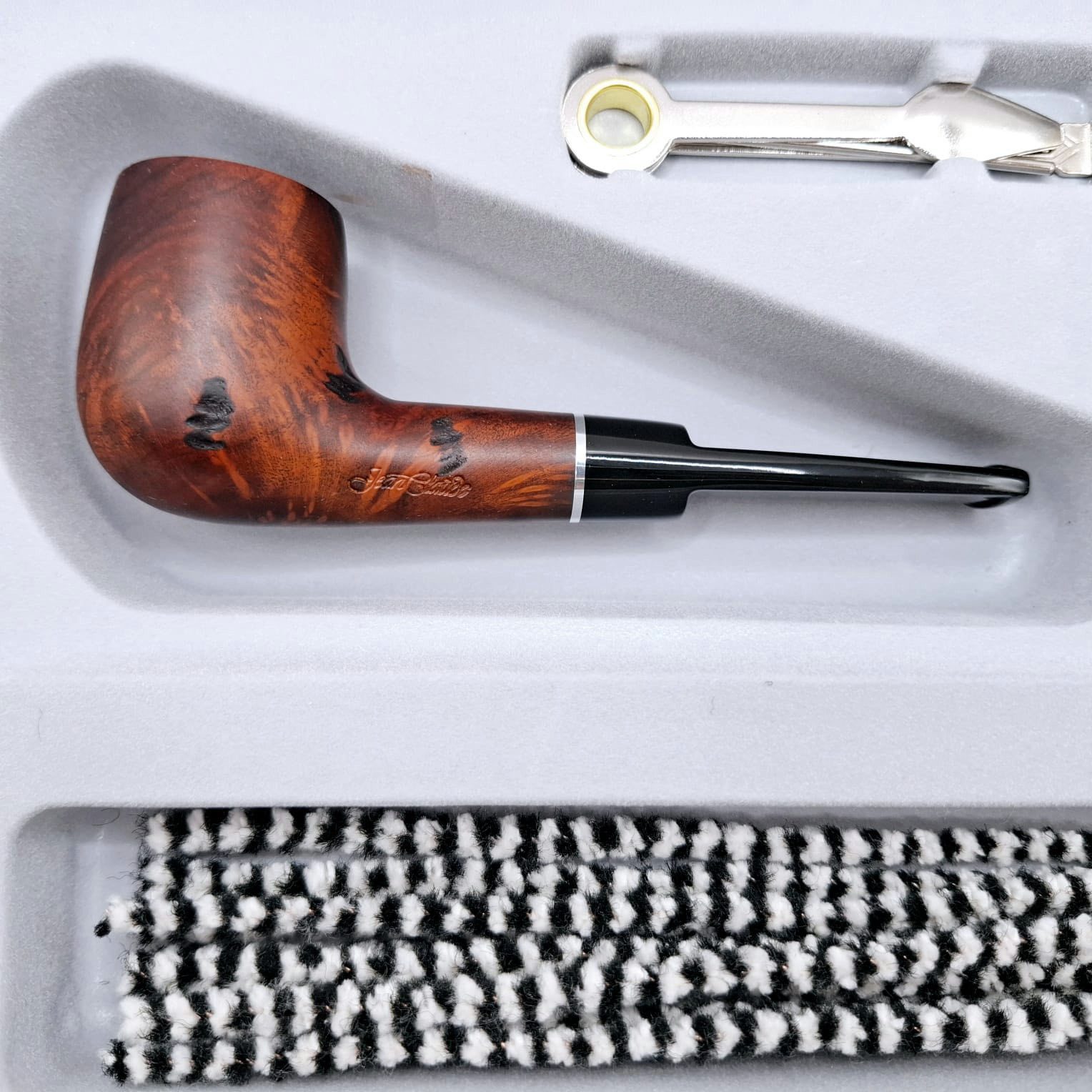 Jean Claude Handpfeife Pfeife Geschenkset Anfänger Set Pfeife braun gerade, (in einer Geschenkbox verpackt), Made in Italy