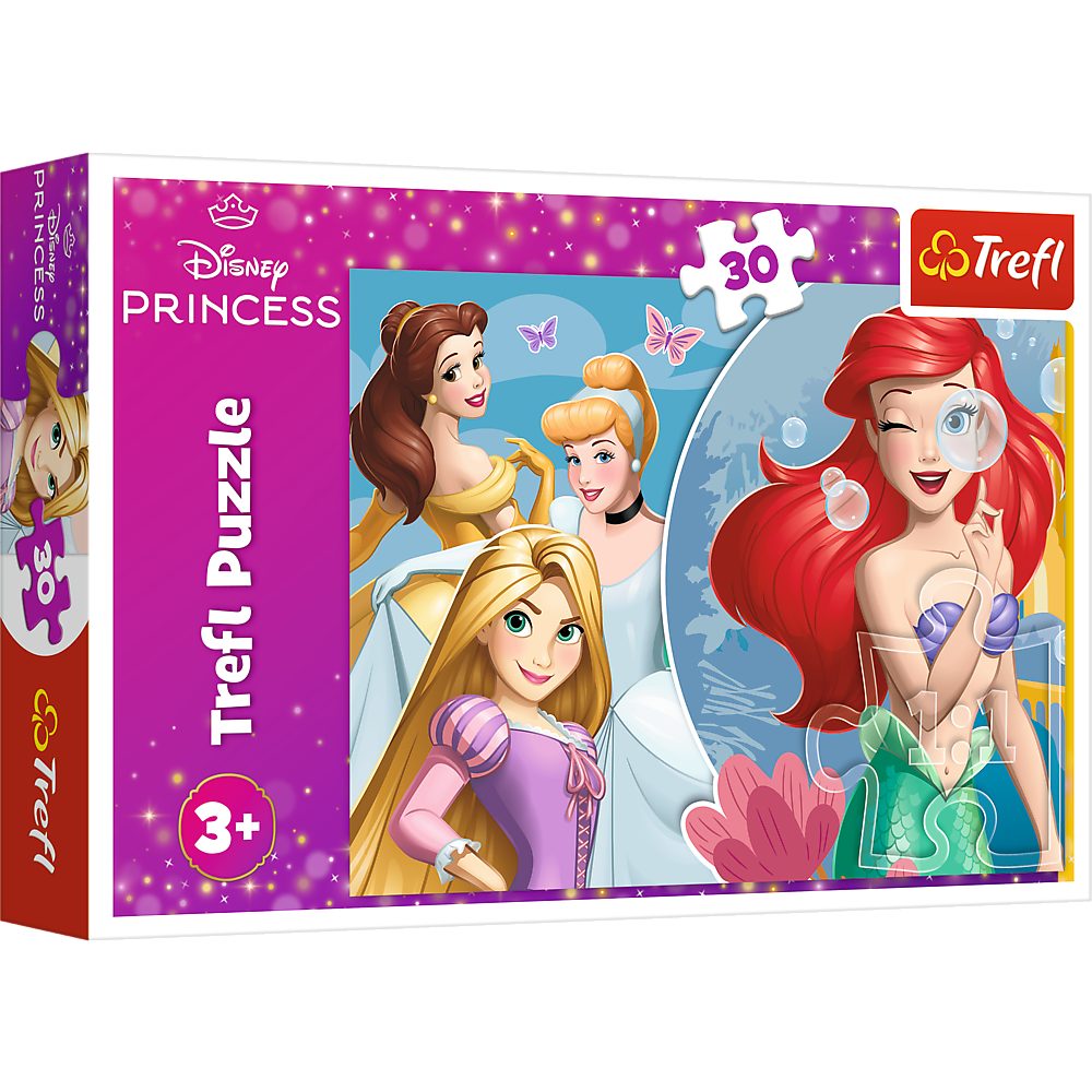 Trefl Puzzle Kinderpuzzle Legespiel Prinzessinnenmotiv, 30 Puzzleteile, 30 Teile, ab 3 Jahren, kalandriertes Papier