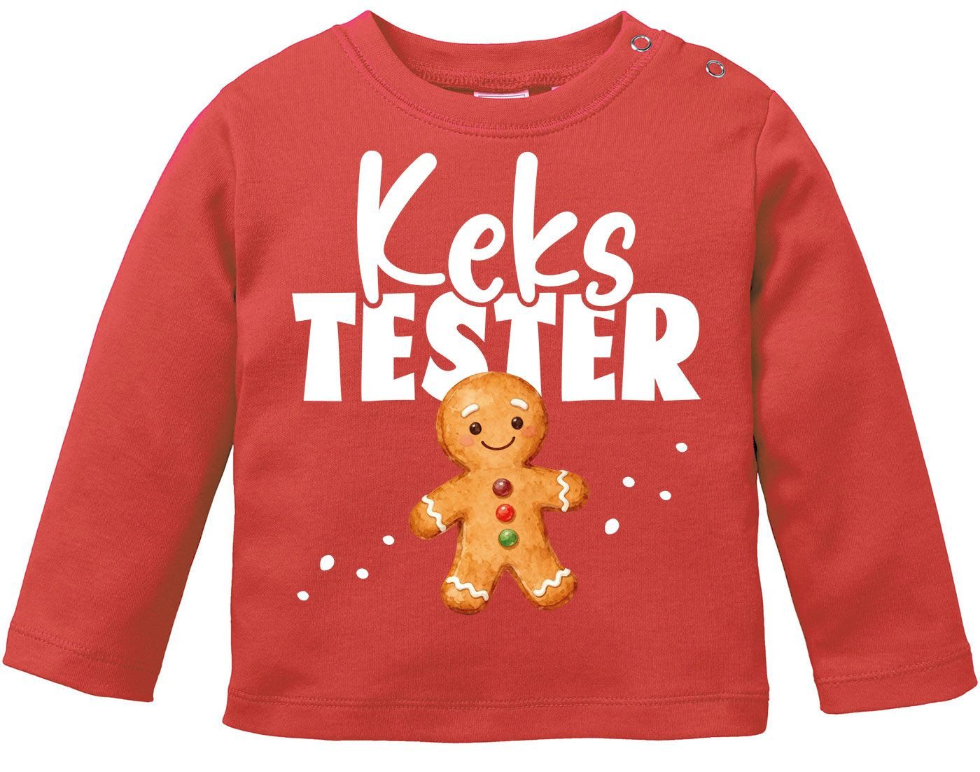 Rundhalsshirt Baby Langarmshirt Lebkuchen Design Gingerbread Kekstester Weihnachten