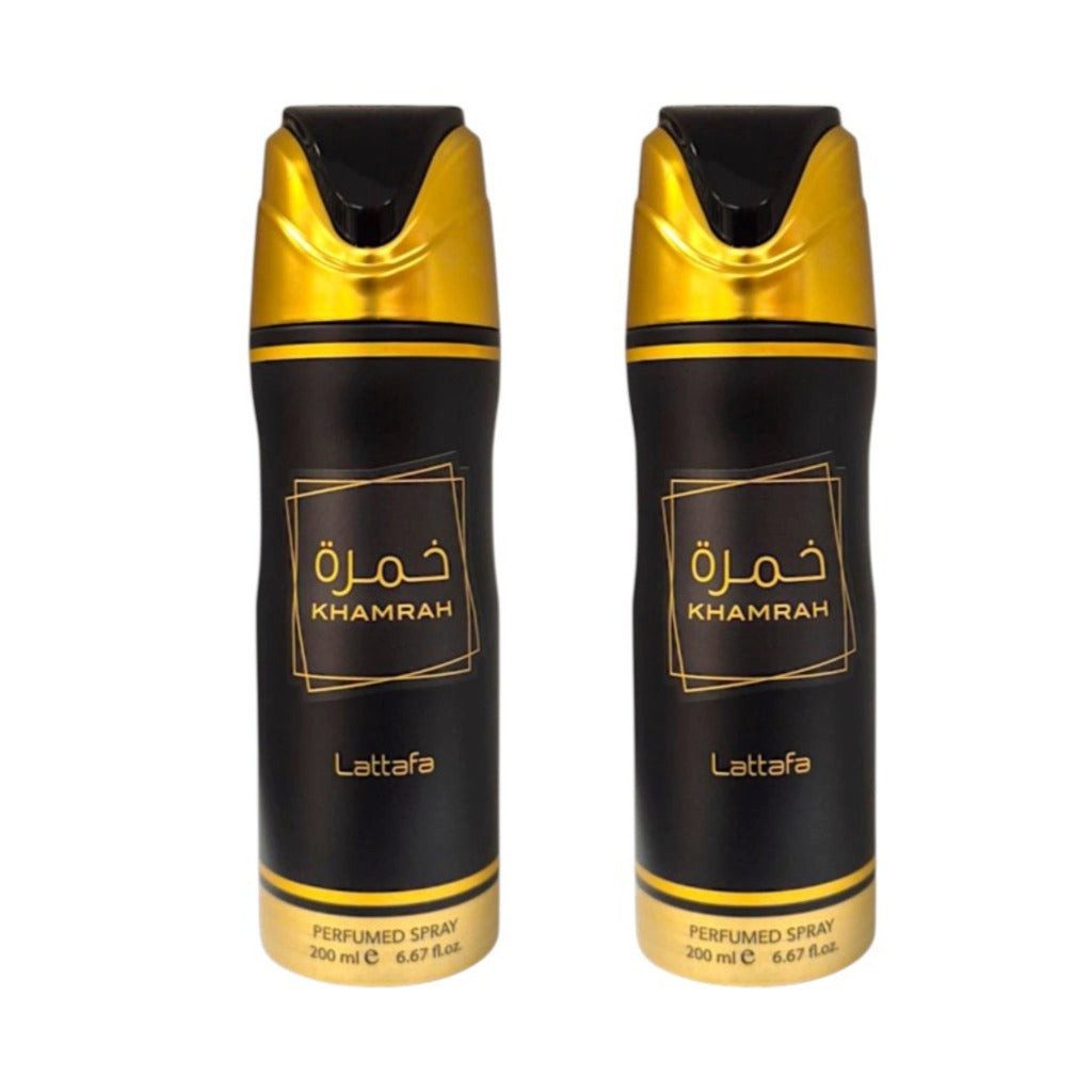 Lattafa Deo-Spray Khamrah Deo Spray – Orientalisch Gourmand Deodorant 2x 200ml