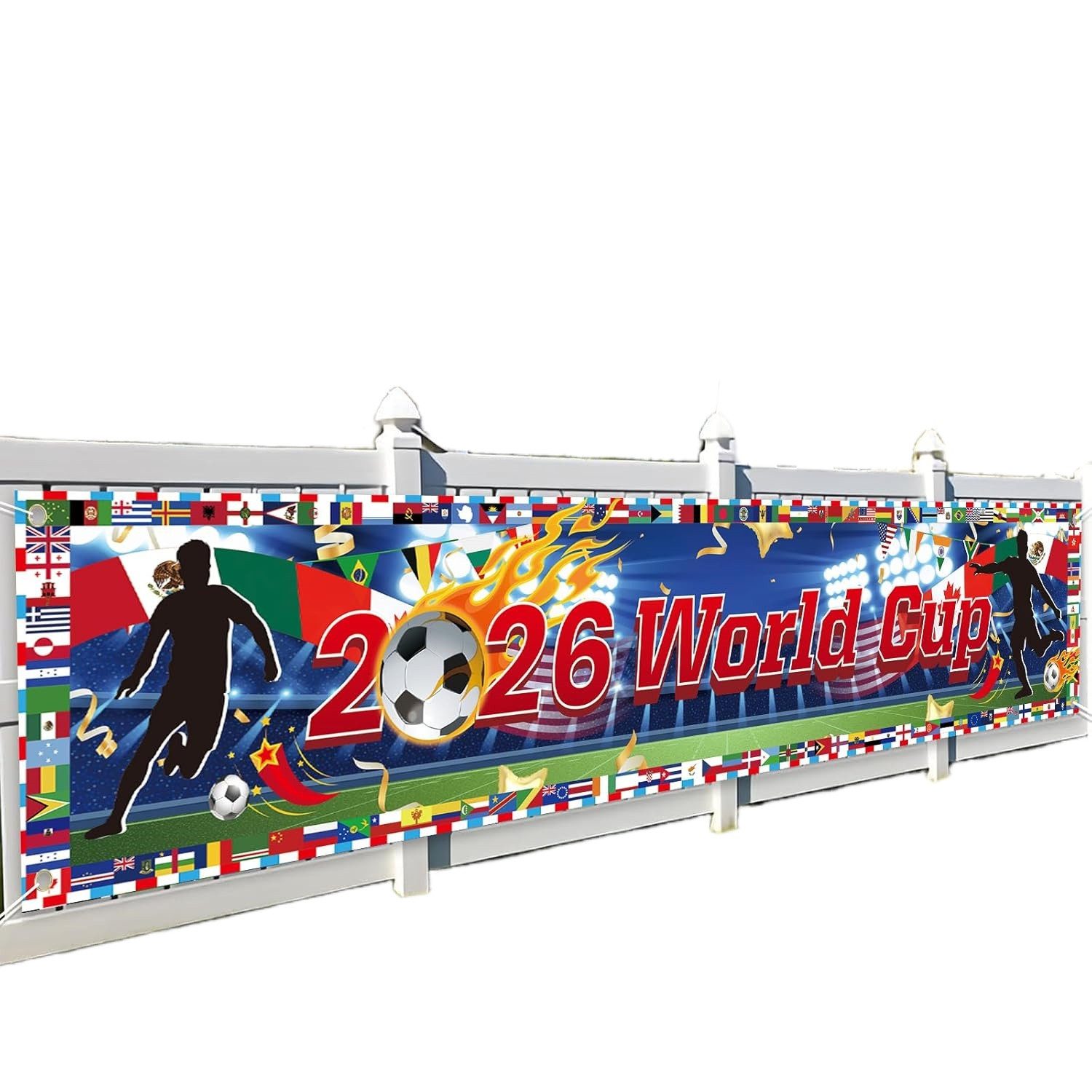 Agger Girlande WM-2026 Banner Fotohintergrund 300*50cm, für Fußballparty, Bar und Zuhause