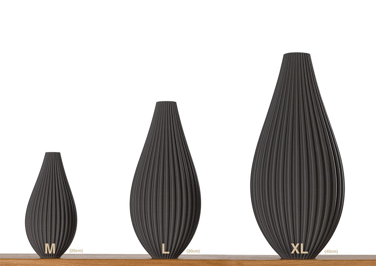 3D Vase Dekovase Sina XL 40cm Nachhaltige Deko Vase Pampasgras Trockenblumen, Bodenvase