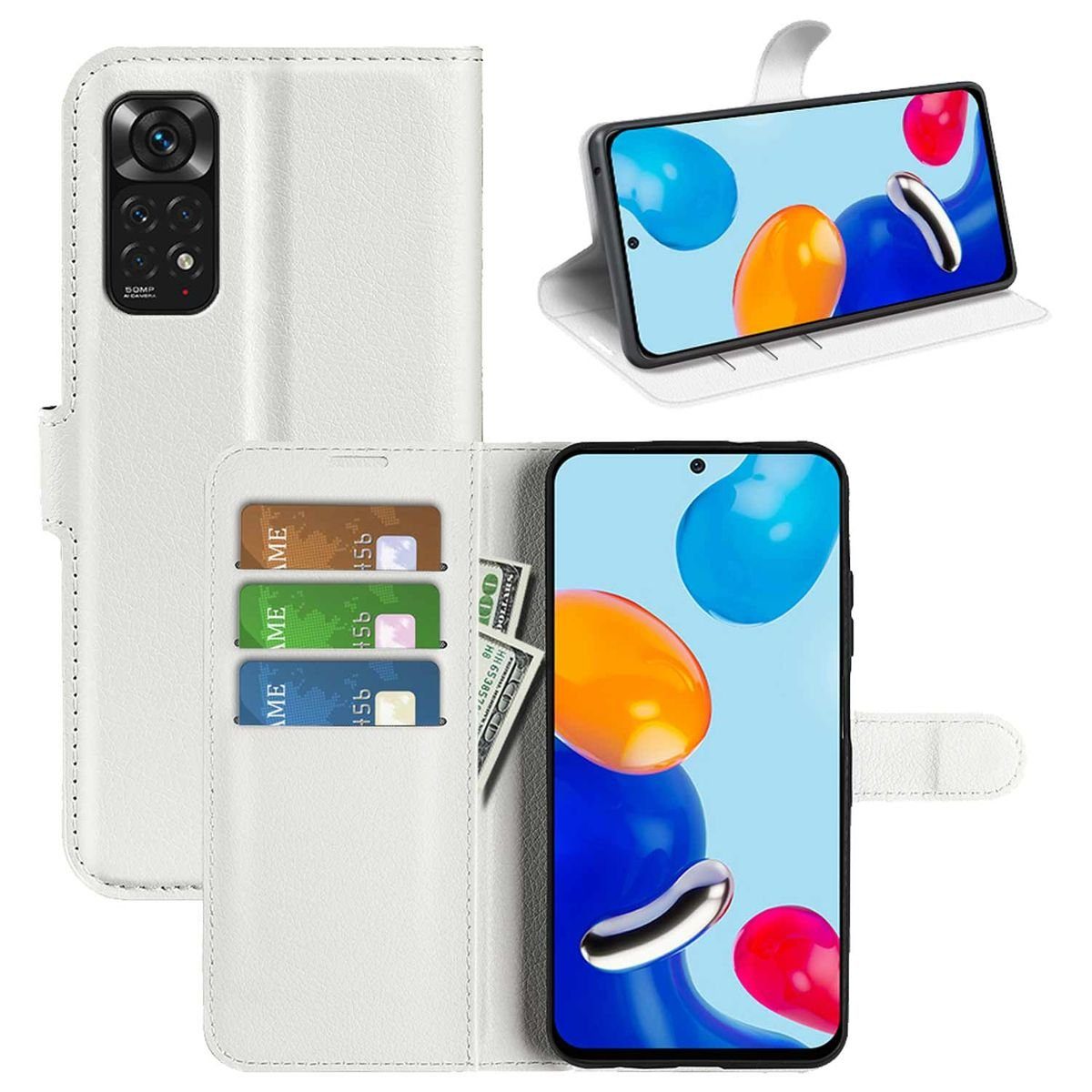 SUANPOT [RFID Schutz Für Xiaomi Redmi Note 13 4G Hülle PU Leder Handyhülle Lederhülle Klapphülle Kartenfach