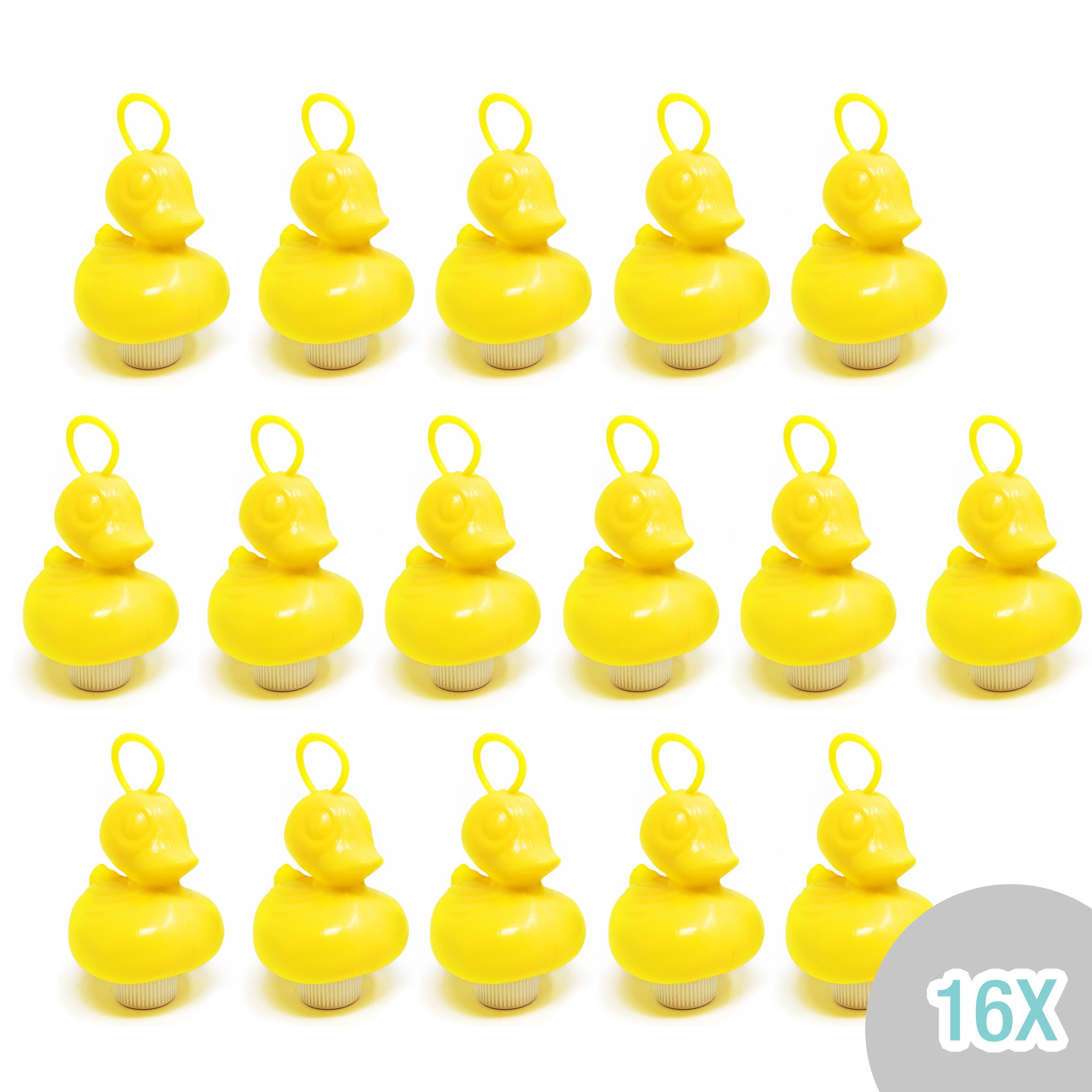 AMLI Spielzeug-Gartenset 16x Enten Gelb für Entenangeln mit Öse, Badeenten Set Gelb ohne Angel