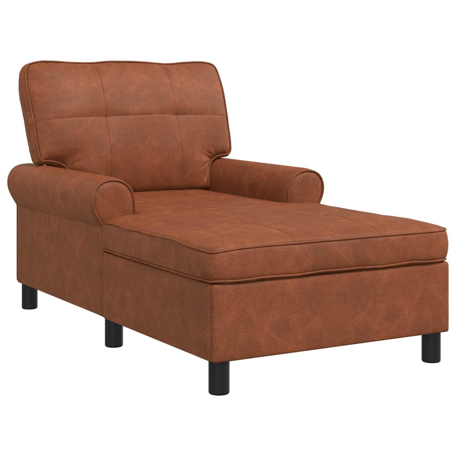 vidaXL Chaiselongue Lounge-Liege mit Kissen Braun 91 x 157 x 91 cm Kunstleder, 1 Teile