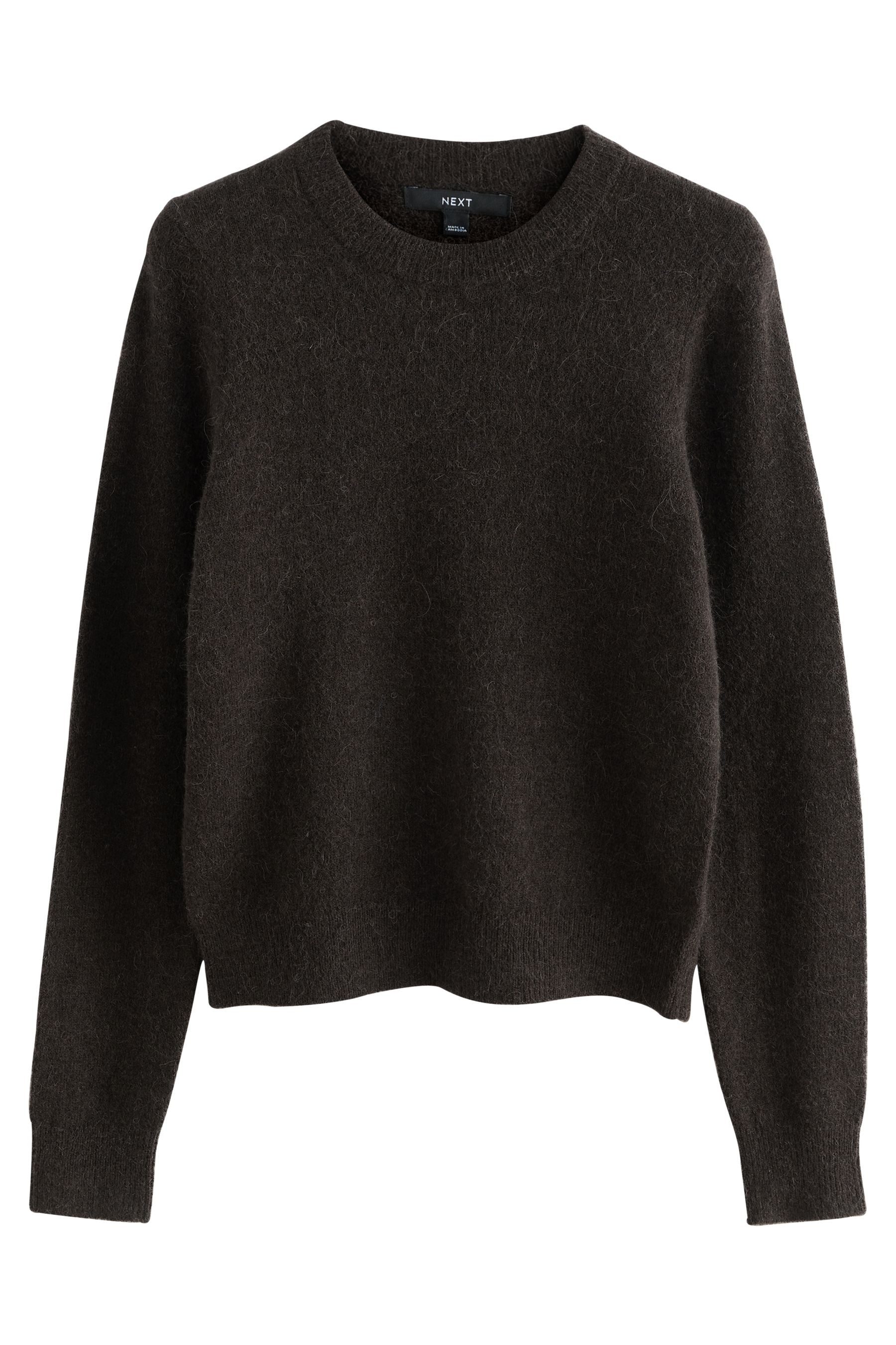Next Strickpullover Bestickter Rundhalspullover aus Wollgemisch (1-tlg)