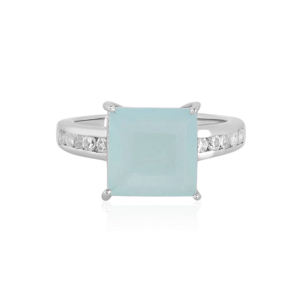 Cavill Silberring Paraiba-Opal Silberring 3,11 ct Zirkone 0,48 ct, platinis günstig online kaufen