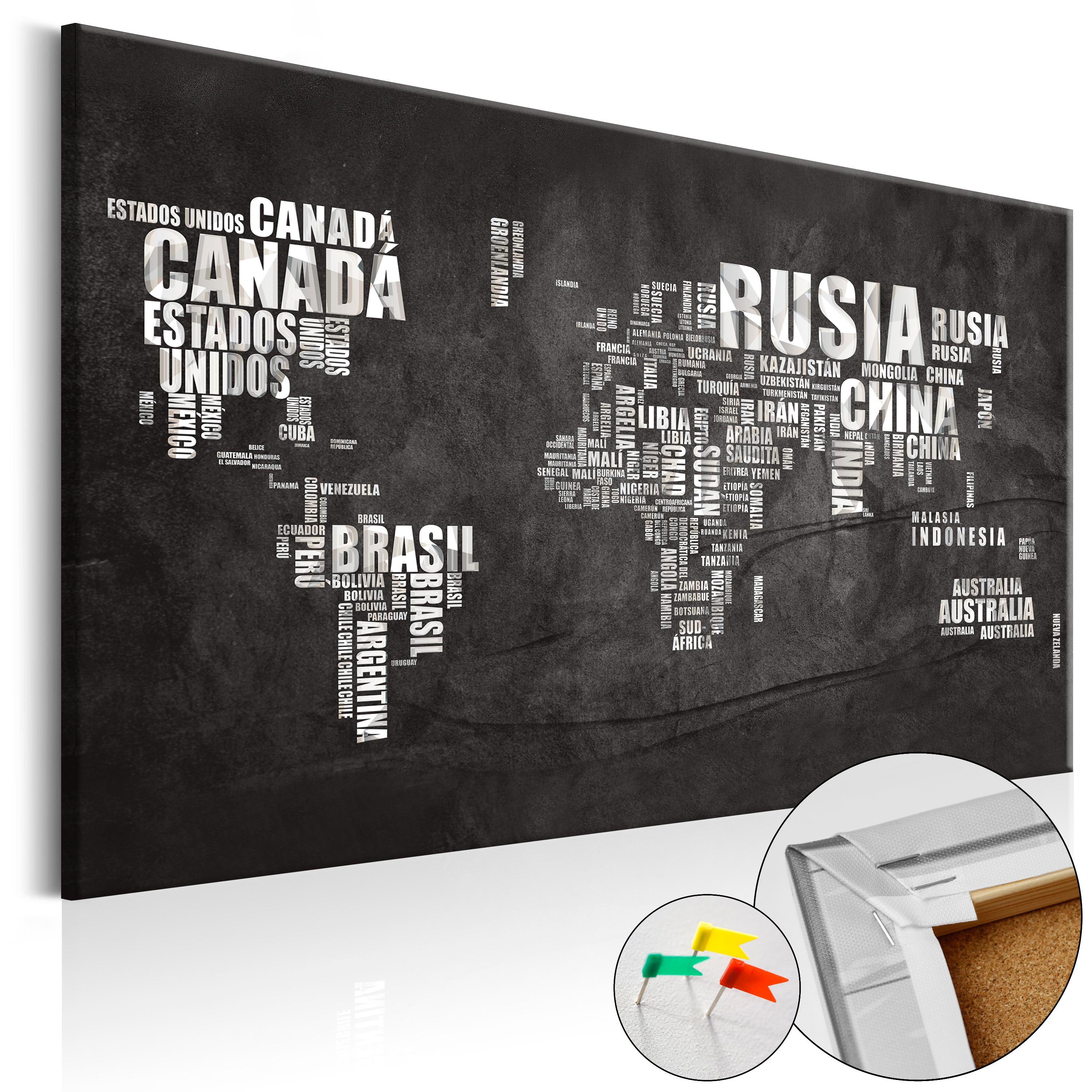 Artgeist Pinnwand Spanish Geography [Cork Map - Spanish Text]