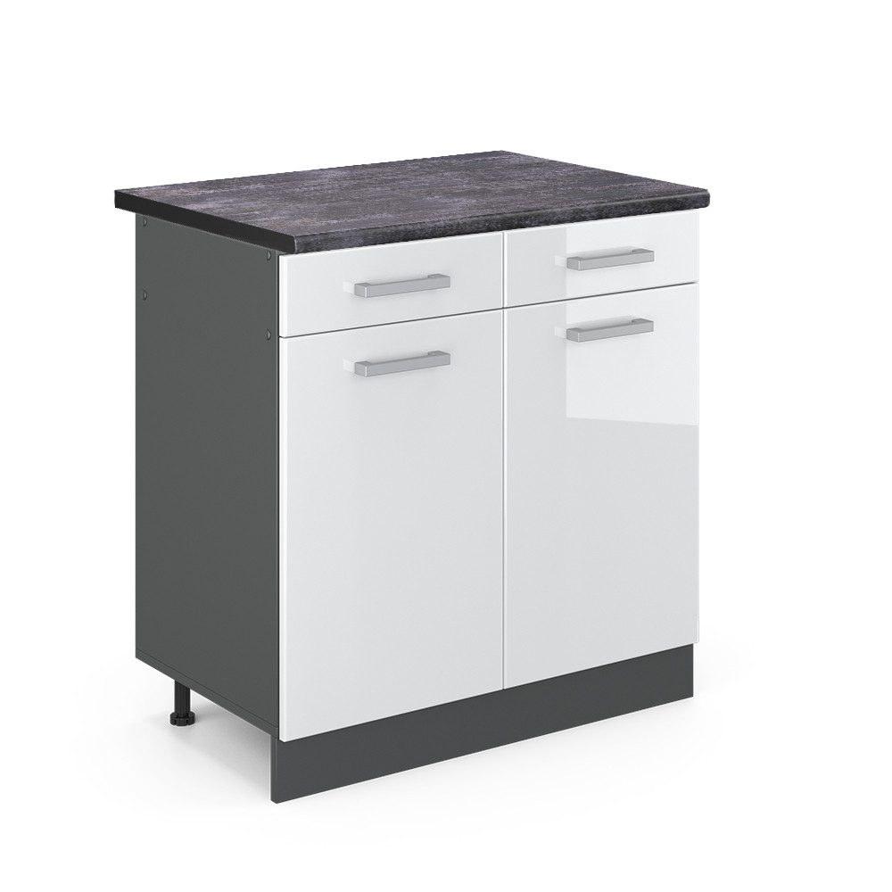 Vicco Unterschrank R-Line, Weiß Hochglanz/Anthrazit, 80 günstig online kaufen