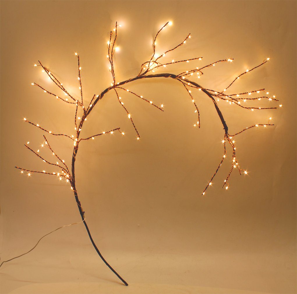 Arnusa LED-Leuchtzweig Lichterzweig 120 cm warmweiß Leuchtbaum, 160-flammig, für Innen und Aussen mit 3m Kabel
