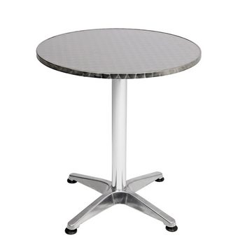 Mojawo Küchentisch Bistrostehtisch rund Silber Ø60cm H70/110cm Höhenverstellbar