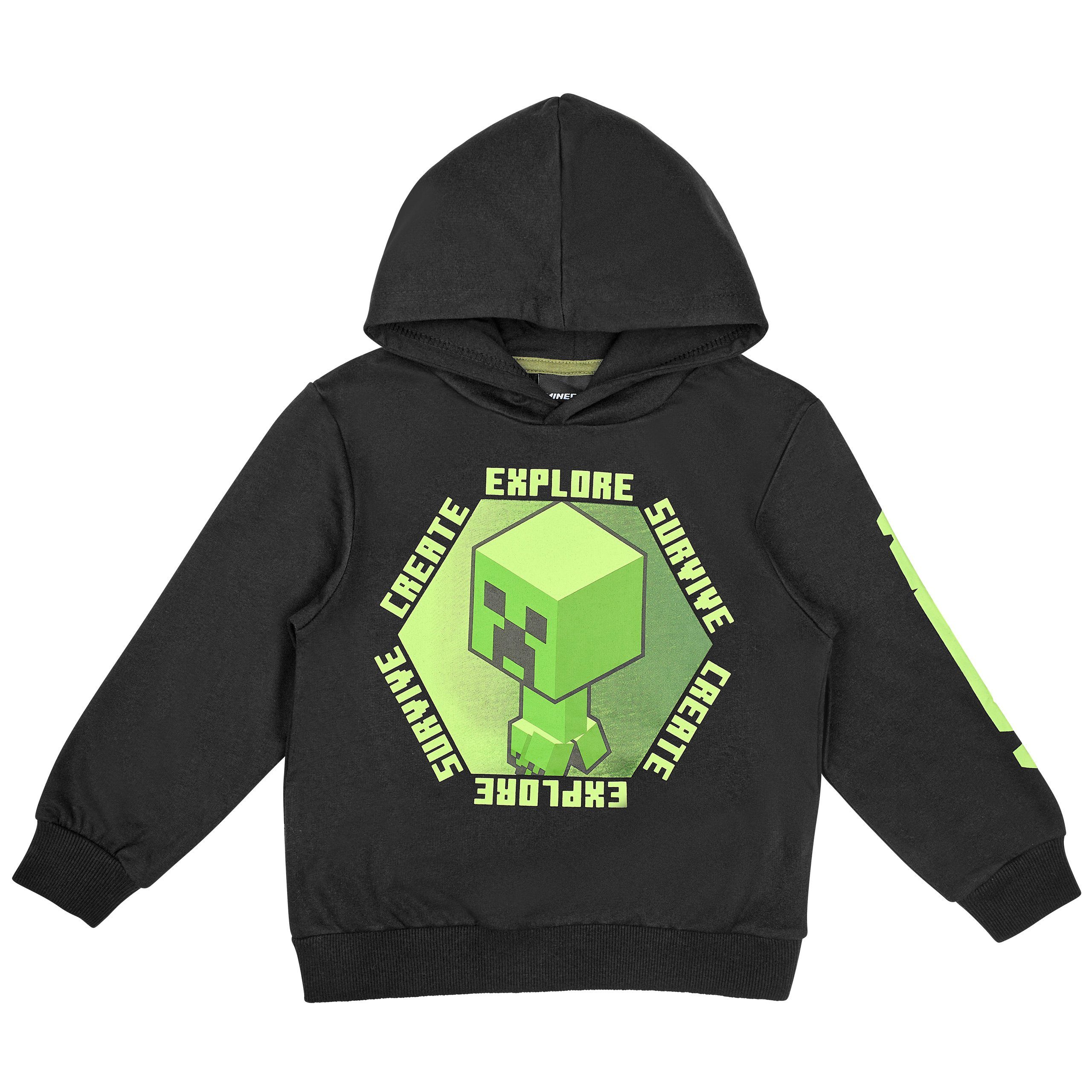 Hoodie Minecraft Jungen Creeper Hoodie Kapazenpullover