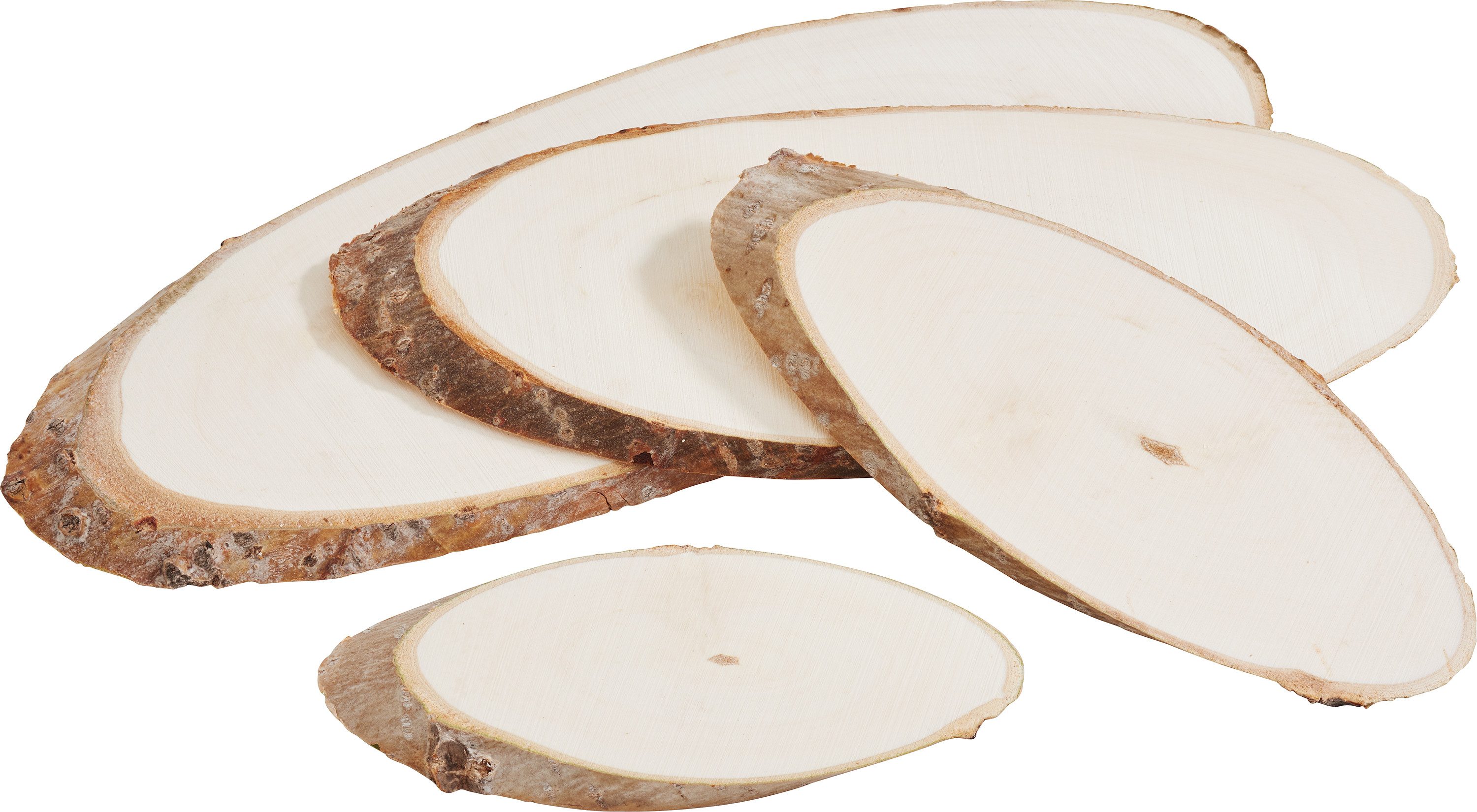 VBS Dekoobjekt Holzscheiben Oval, 4er-Set