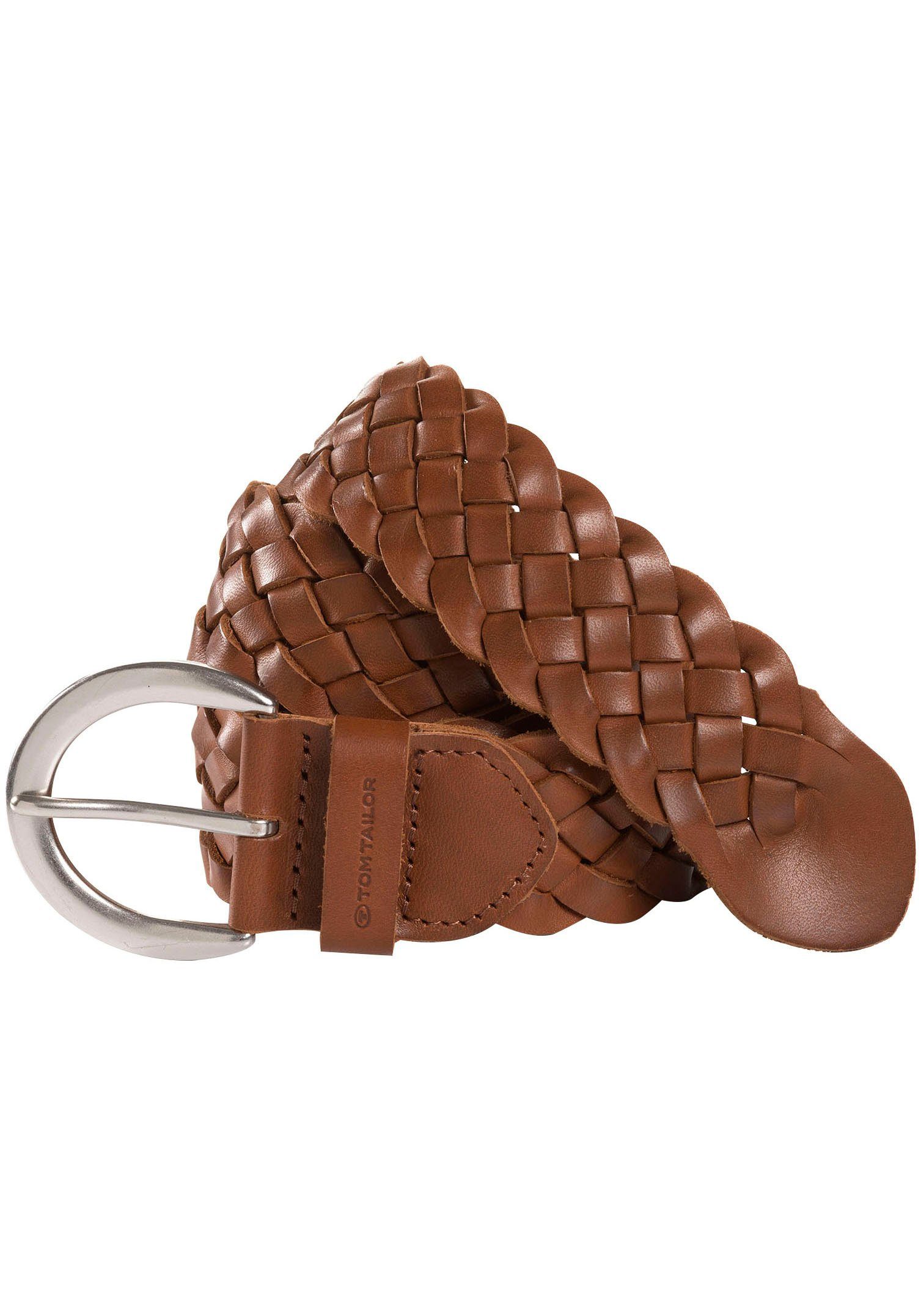 TOM TAILOR Flechtgürtel TTLISA 4 cm breiter Damengürtel, Flechtledergürtel, günstig online kaufen