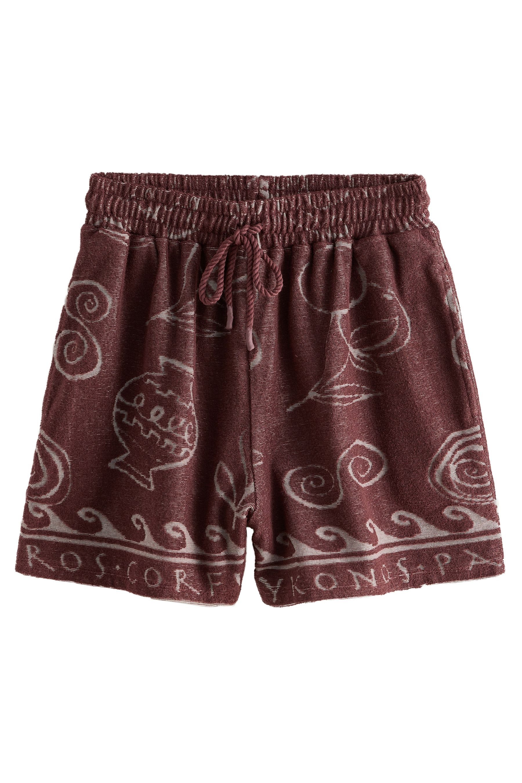 Next Shorts Frottee-Shorts mit griechischem Print (1-tlg)