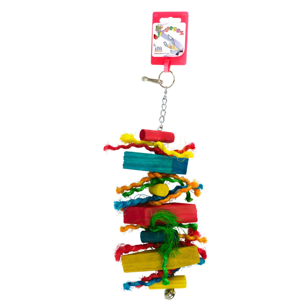 Vogelspielplatz Vogelspielzeug Straight mit Schnüren und Glöckchen