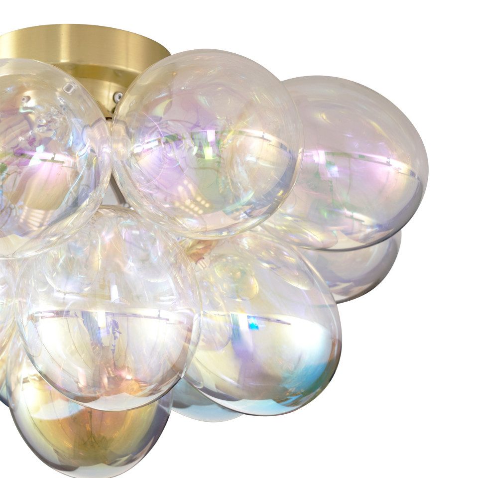 Qazqa Deckenleuchte Uvas, ohne Leuchtmittel, G9, Messing, Design, Glas, 4-f günstig online kaufen