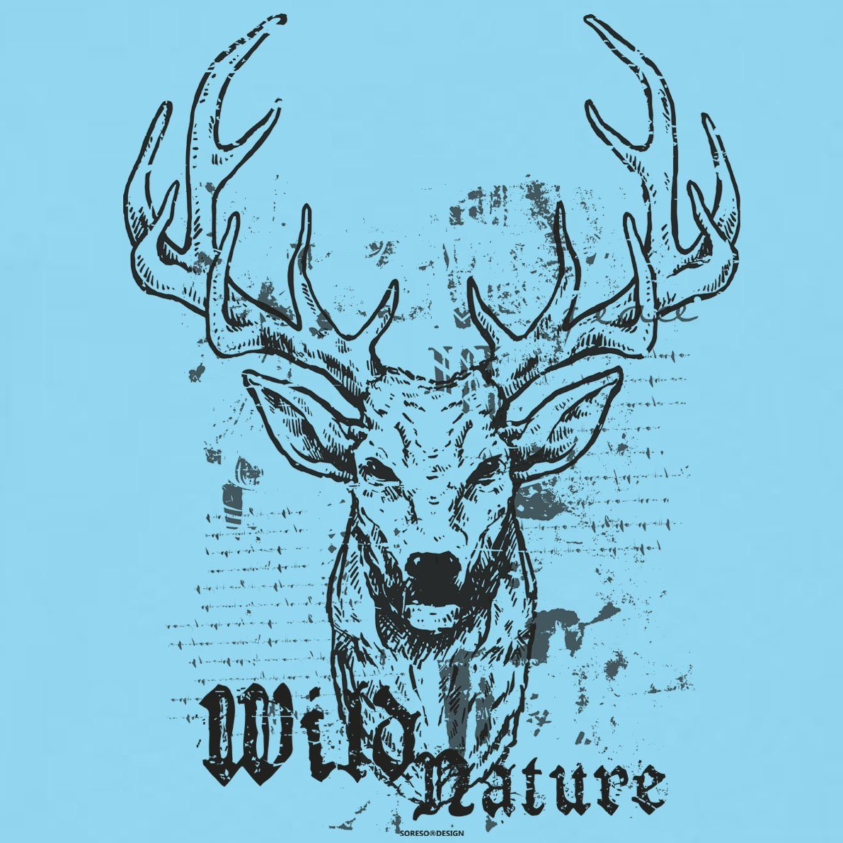 Soreso® T-Shirt Trachtenshirt Wild Herren Nature Trachten T-Shirt Männer T-Shirt) (Ein hellblau