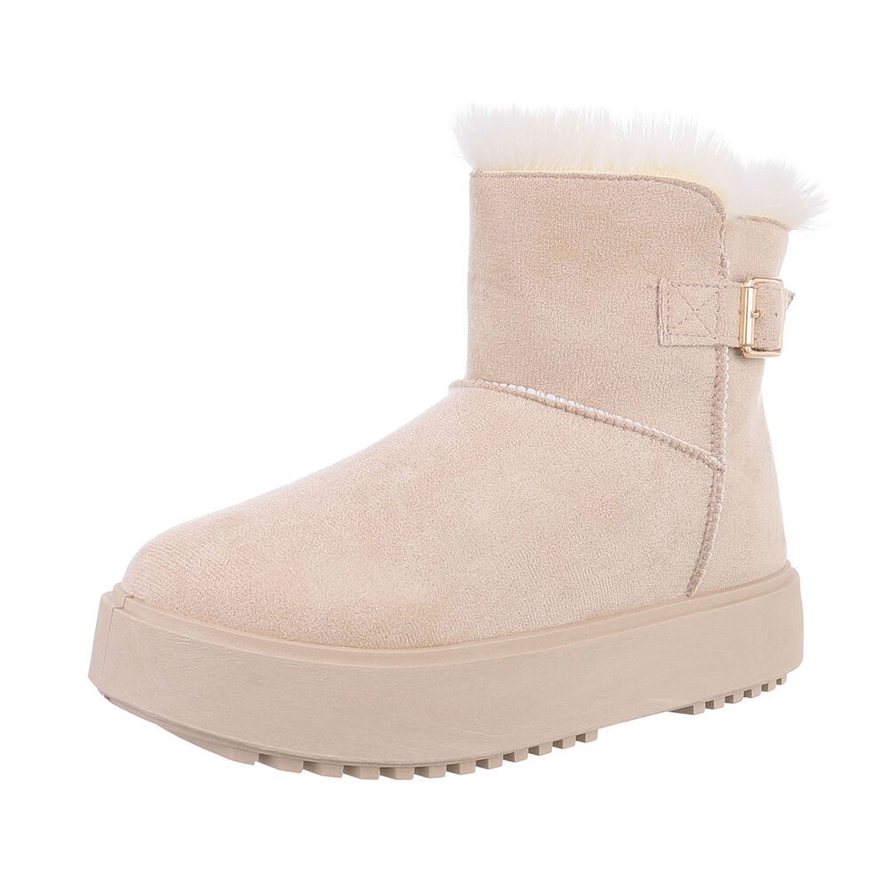 Ital-Design Damen Snowboots Freizeit Snowboots (87214470) Flach Plateaustiefeletten in Beige