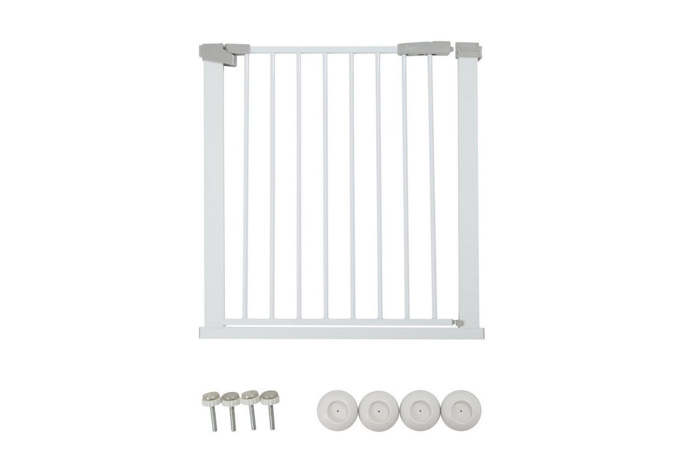 Zayno Türschutzgitter 76 bis 83 cm Weiß inkl. Türrahmenschonern (Set, 1 St., Inklusive 4 Türrahmenschonern), Variabler Einbau der Öffnung