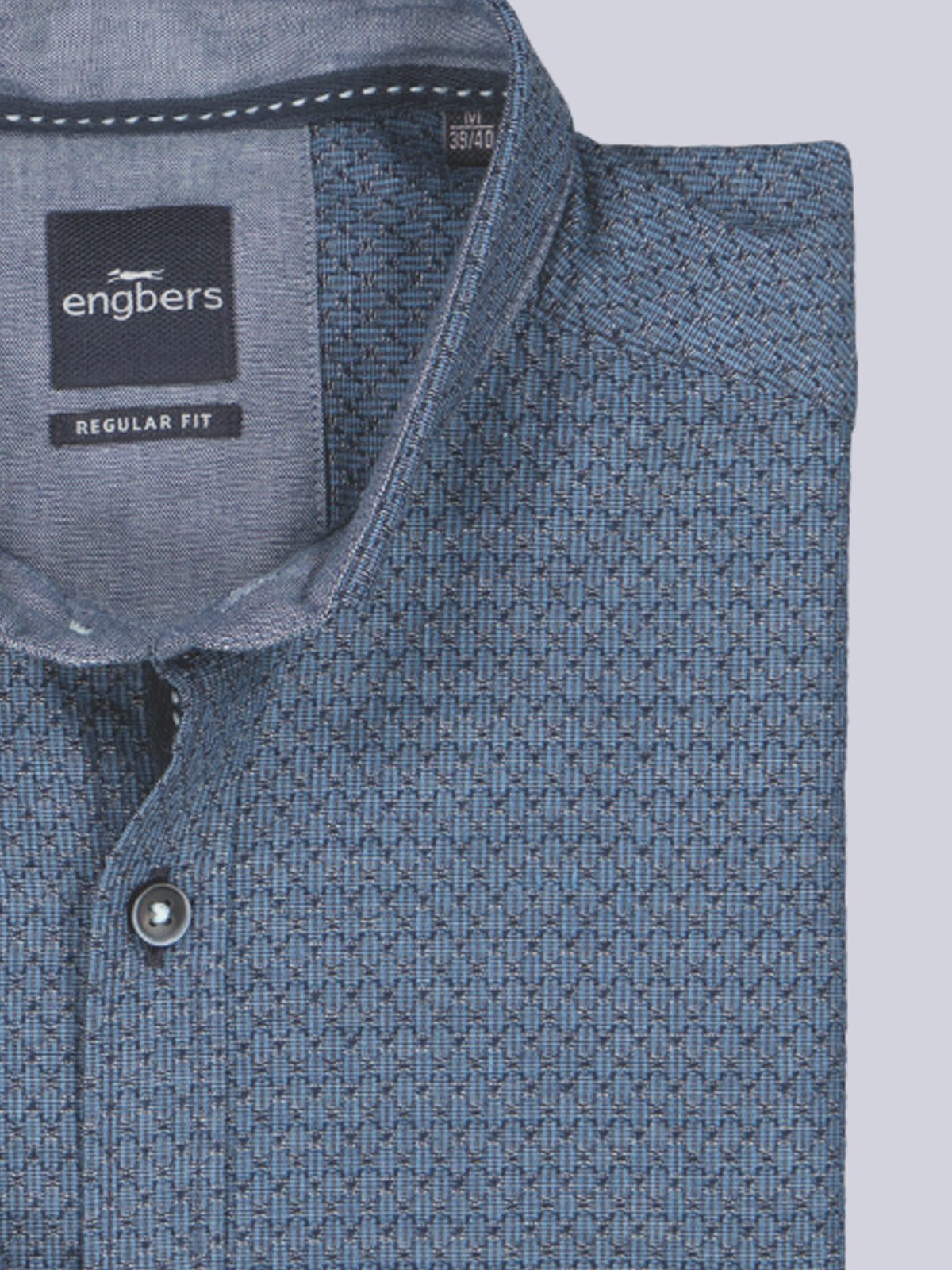 Engbers Kurzarmhemd engbers Herren Kurzarm-Hemd gemustert, Brilliantblau günstig online kaufen