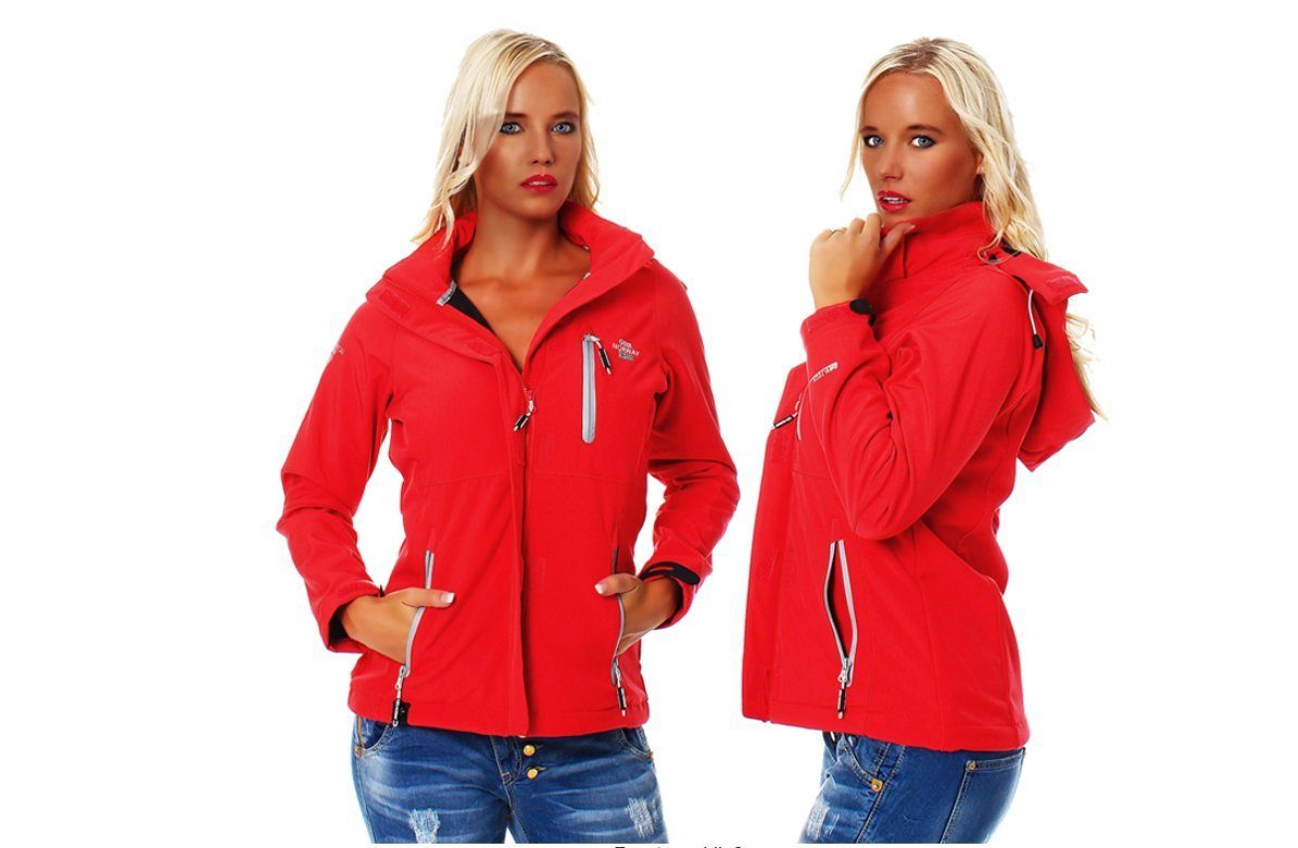 Geographical Norway Softshelljacke Geographical Norway Damen Softshelljacke G-Tara by leyoley mit abnehmbarer Kapuze