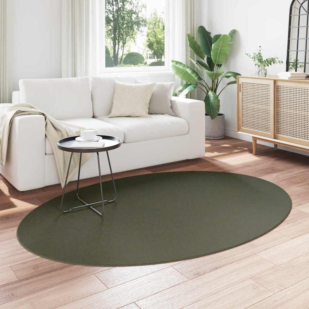 vidaXL Teppich Bereichsteppiche HUARTE Waldgrün 140 x 200 cm 100 %Polyester, Oval