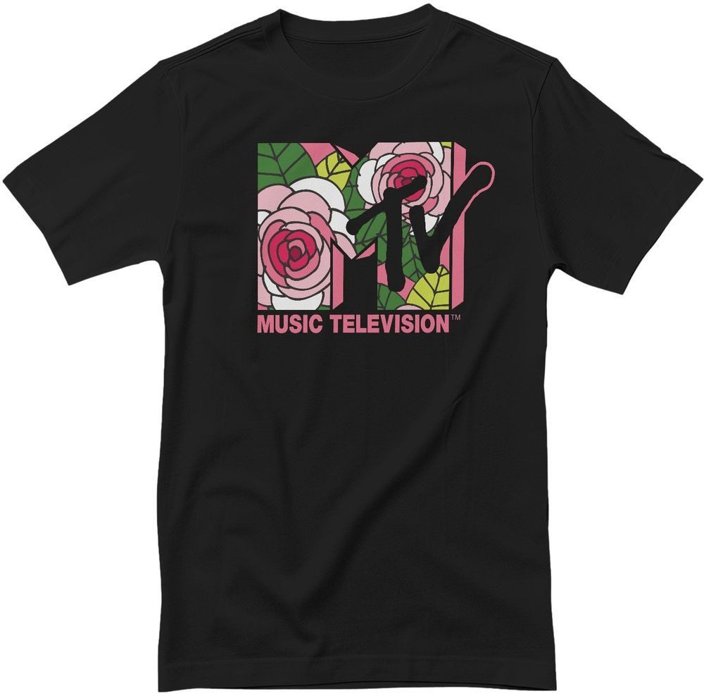 MTV T-Shirt MTV Pink Roses Logo T-Shirt