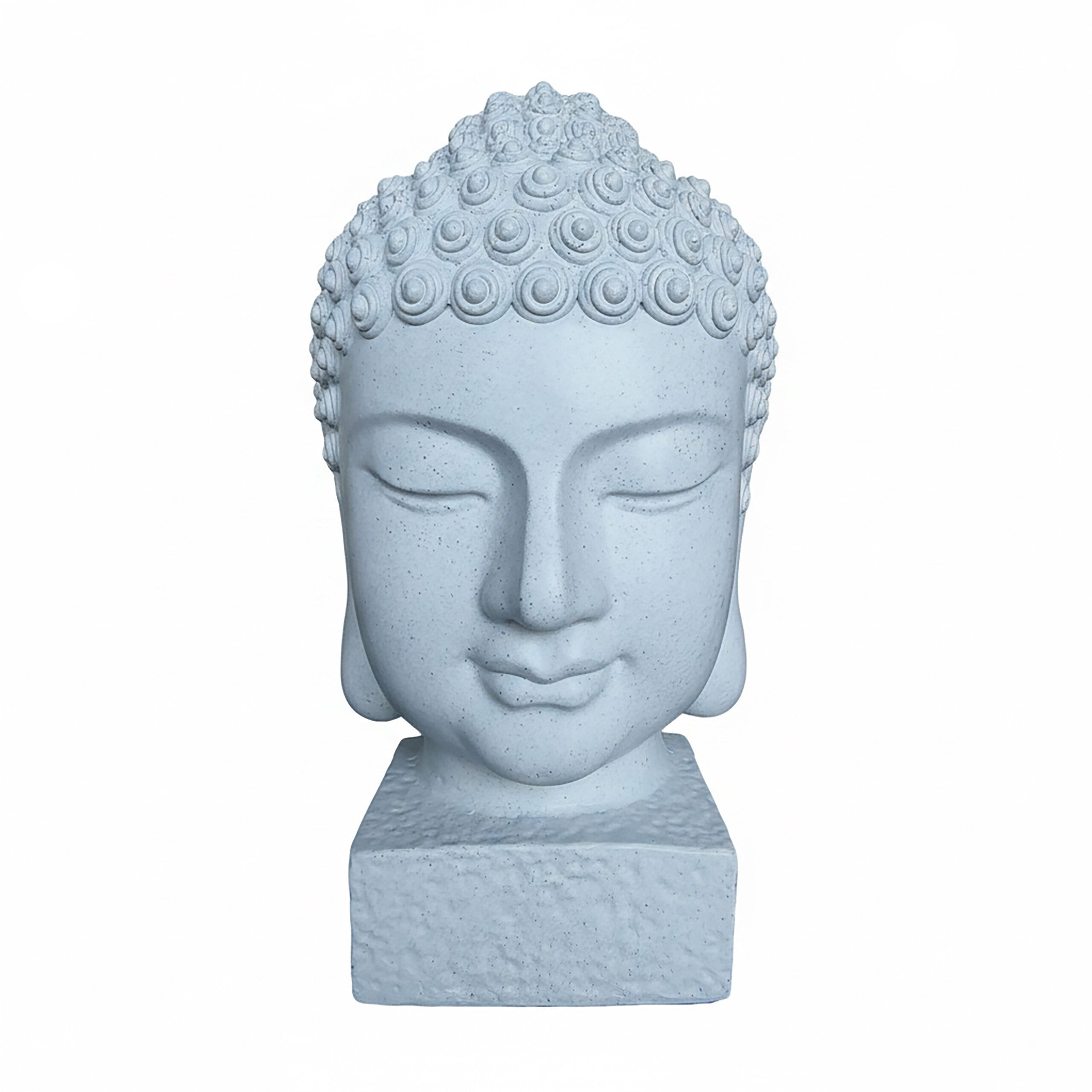 relaxdays Buddhafigur Buddha-Kopf 70 cm, weiß