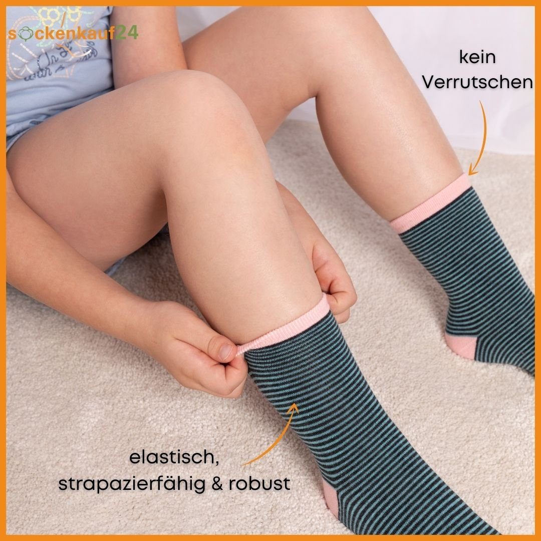 sockenkauf24 Socken 10 Paar Kinder Socken Jungen & Mädchen Baumwolle Kindersocken (23-26) - 54377 – Bild 5 von 5