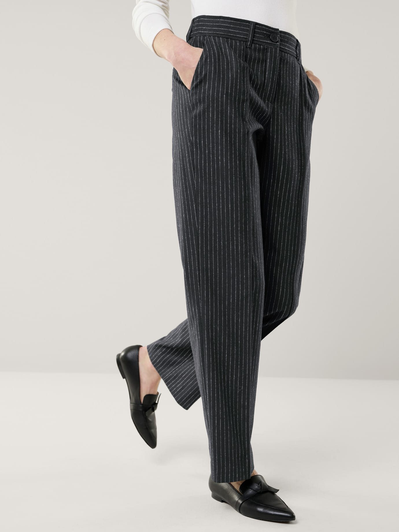 Walbusch Marlene-Hose Damen Premium Marlenehose Wollmischung Comfort Bund knitterarm