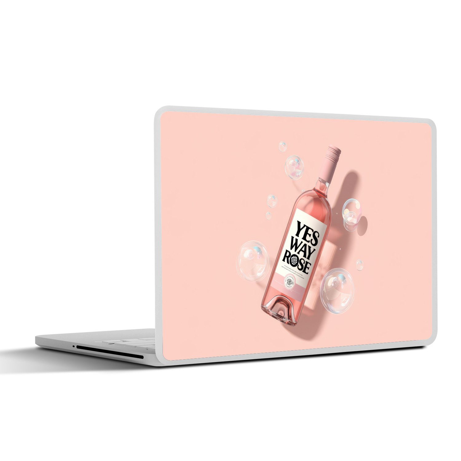 Laptop-Aufkleber Blasen - Rosé - Rosa