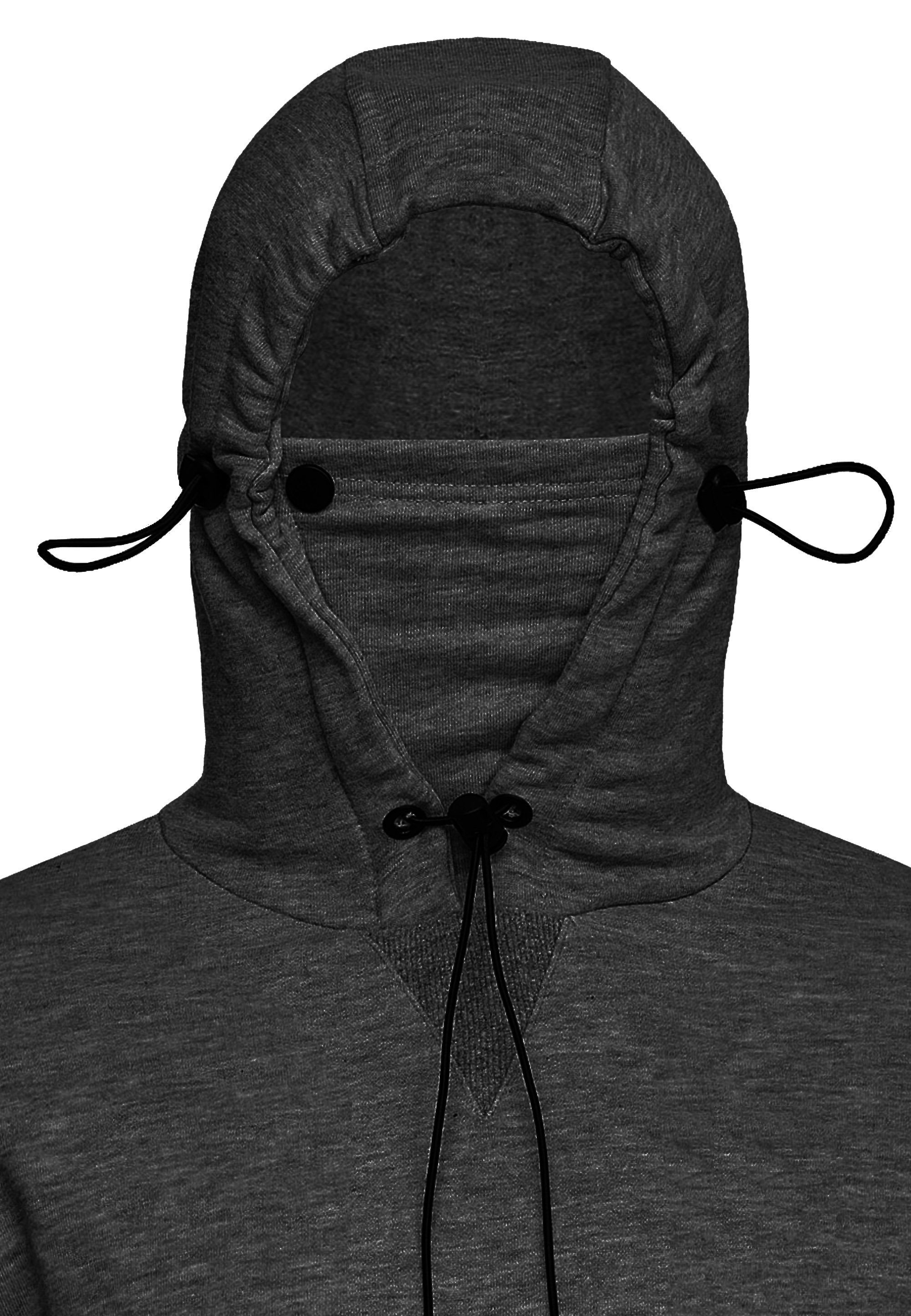 Mund-Nasen-Bedeckung Rusty Kapuzensweatshirt anthrazit mit intregrierter Neal