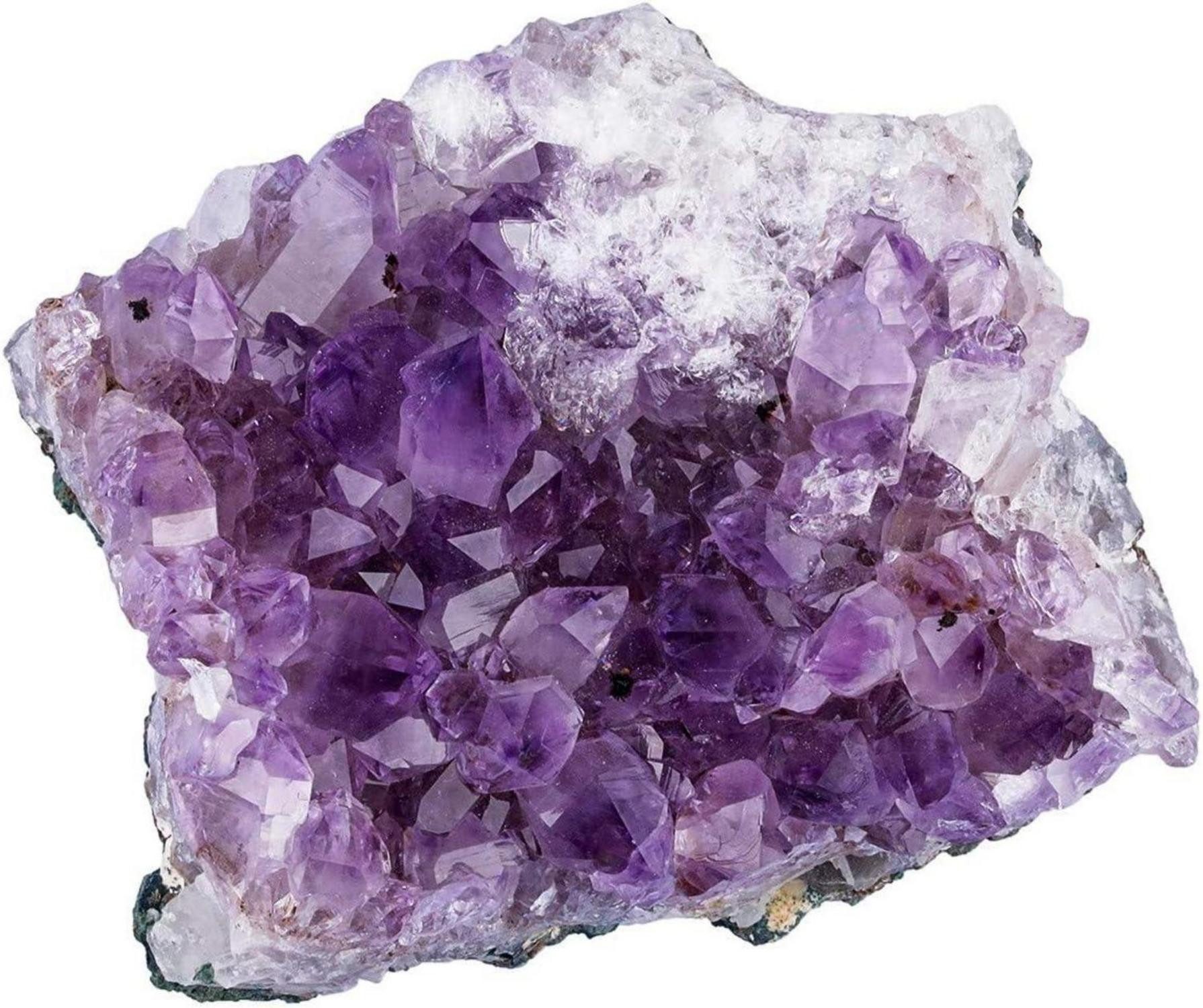 Edelstein Amethyst Drusensegment Rohstück Naturstein Fengshui Deko 100-150g
