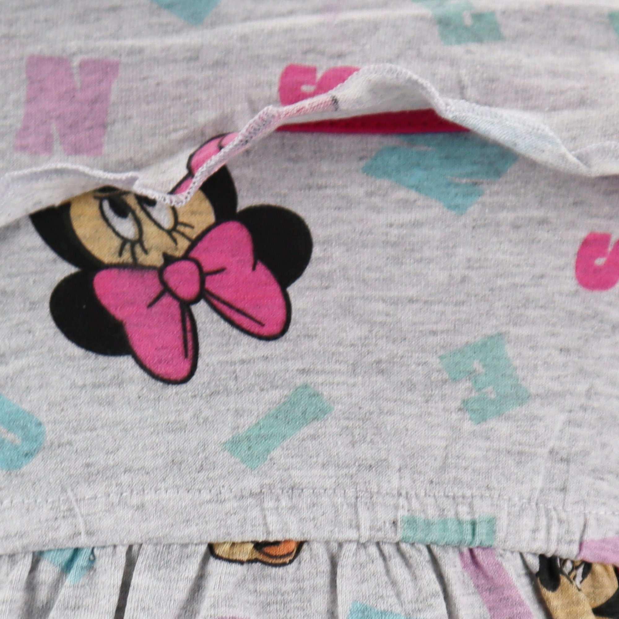 Disney Minnie Mouse Sommerkleid Disney 104 Mädchen Minnie Kinder kurzarm Grau Kleid Maus bis 134 Gr.