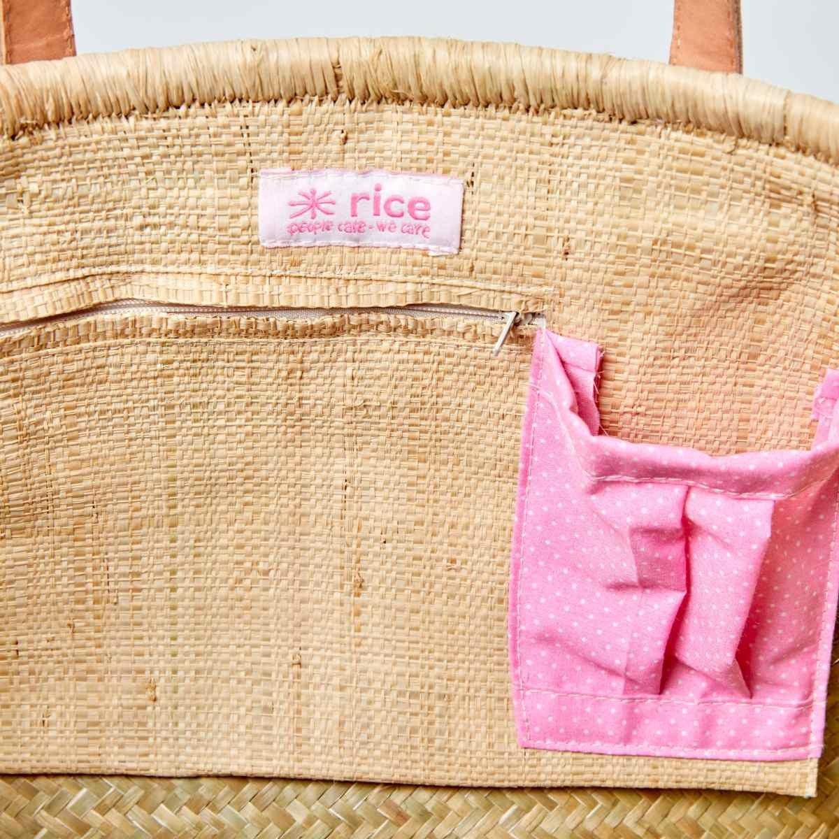 rice Einkaufsshopper Raffia SHOPPER Pink L Tasche Strandtasche Einkaufstasc günstig online kaufen