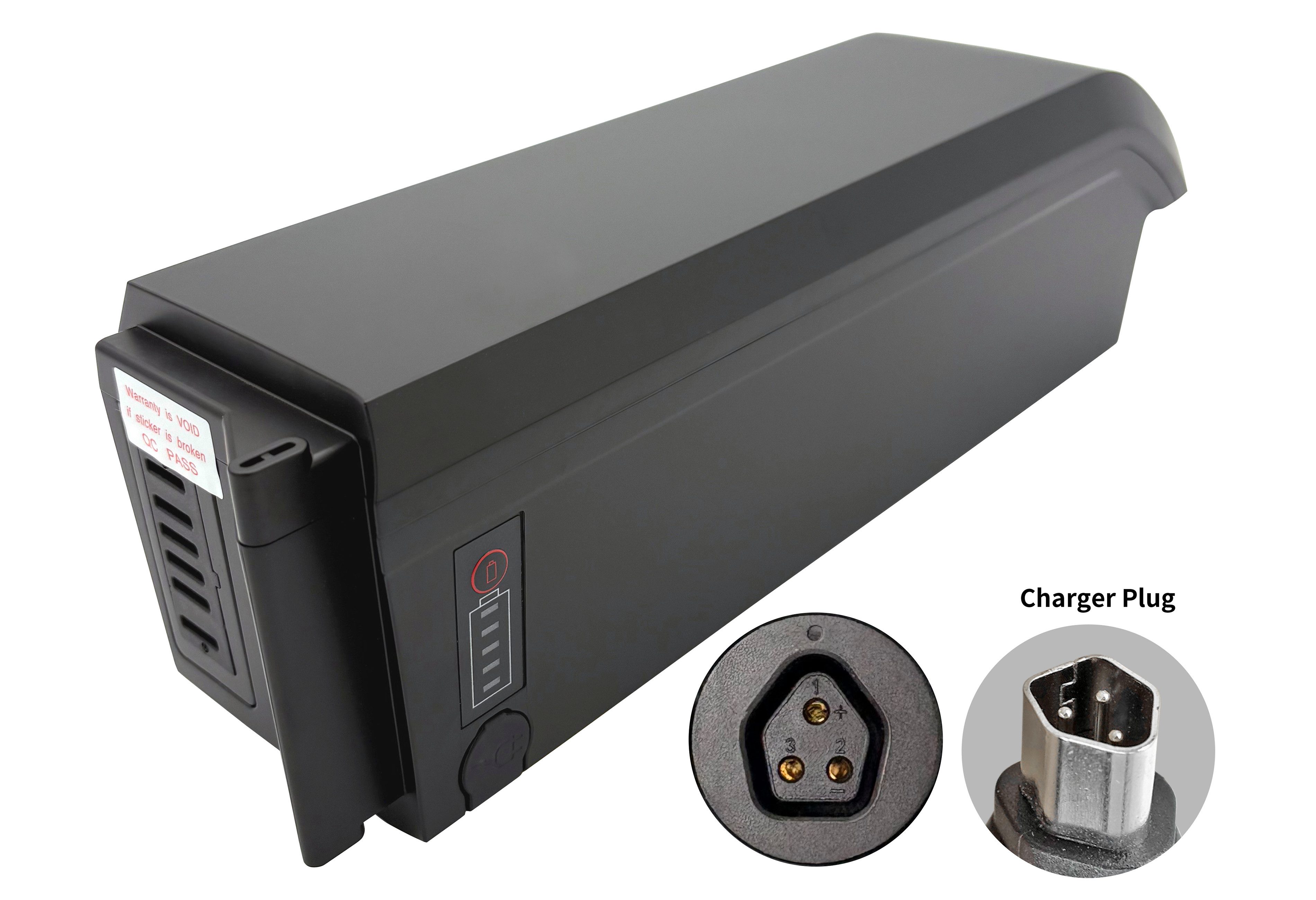 PowerSmart EBT468-140S4D2A E-Bike Akku Phylion Accu SF-06S Joycube JCEB480-XXX für E-Bikes Pedelecs Fischer mit 2A Ladegerät Li-ion 14000 mAh (48 V)